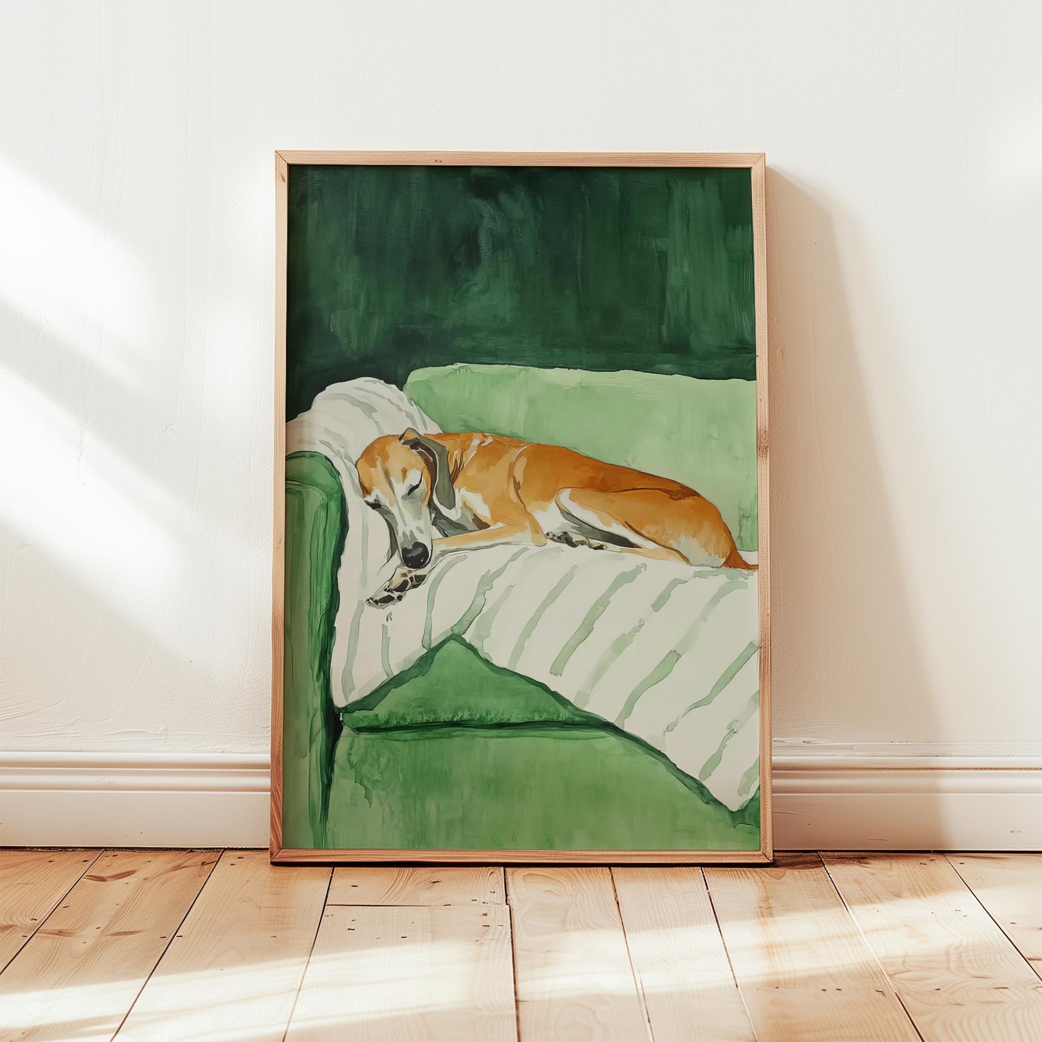 Köpek Portre III - Tazı Çizgili Zümrüt