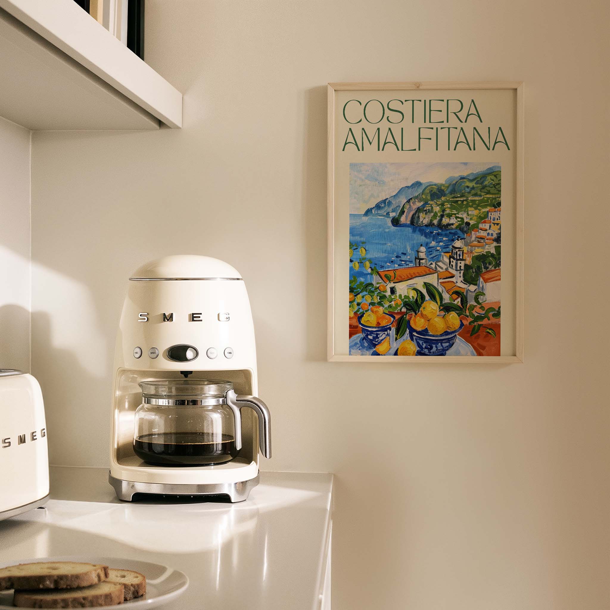 Costiera Amalfitana Akdeniz İtalya Koleksiyonu Mutfak Duvar Tablosu