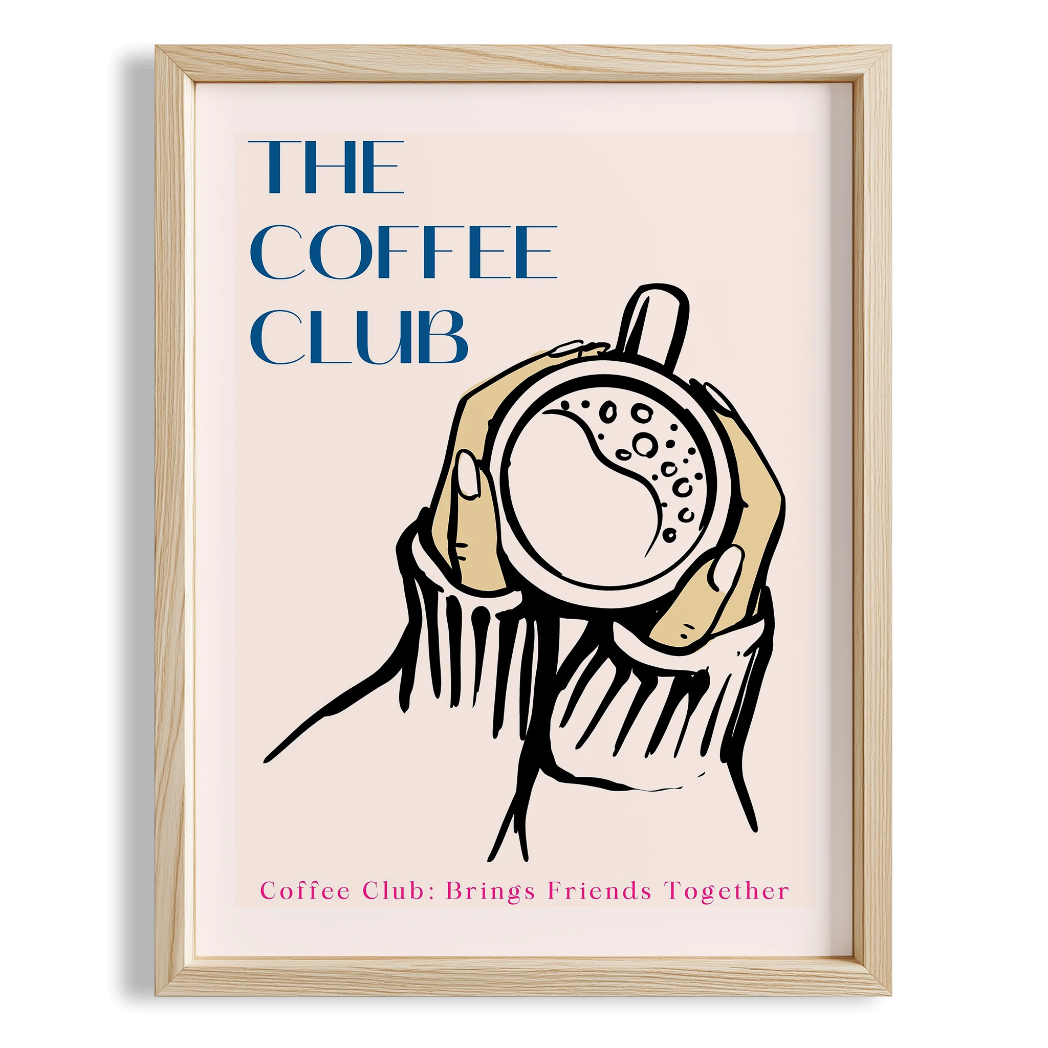 Kahve Kulübü Tipografi Mutfak Duvar Tablosu