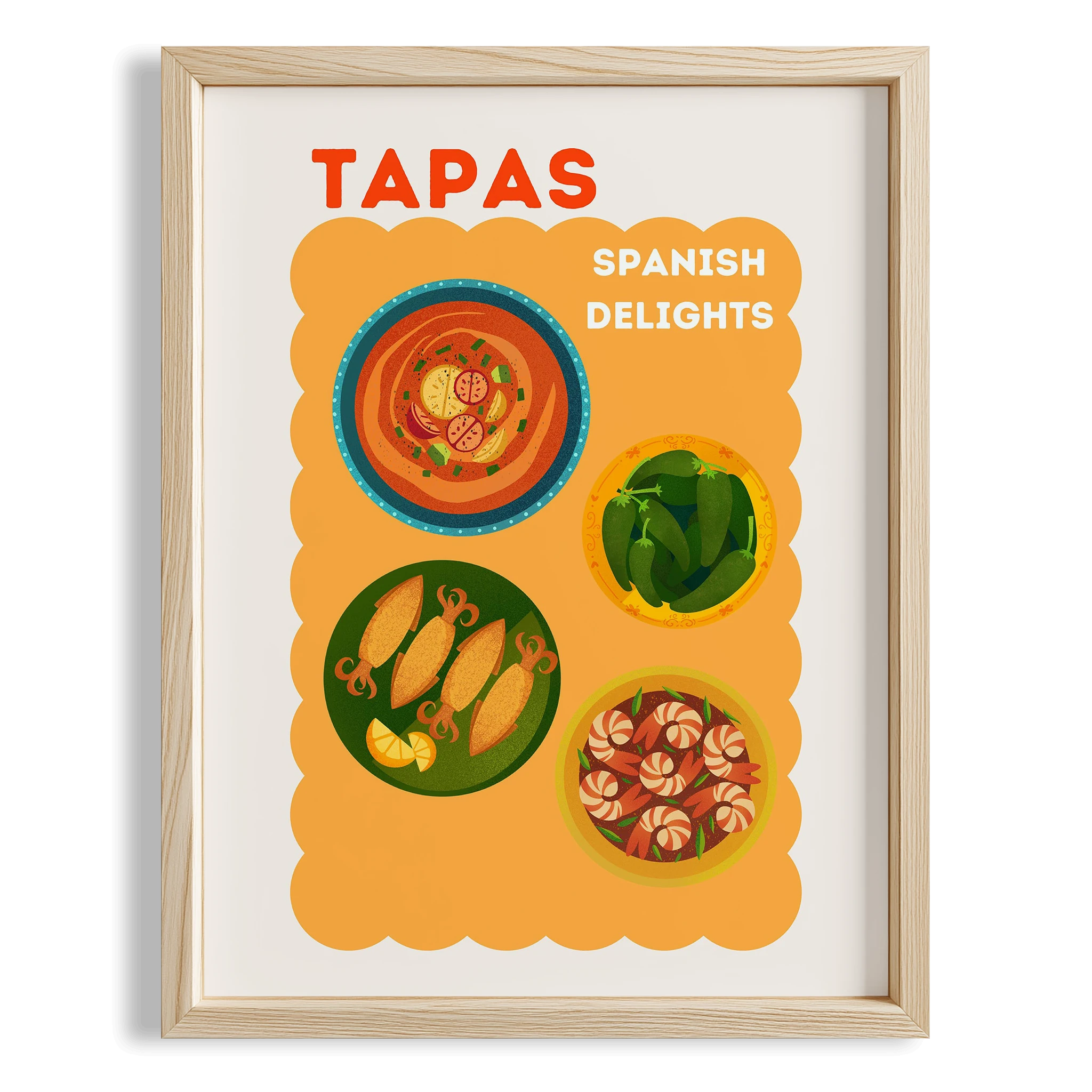 Tapas Akdeniz İspanya Koleksiyonu Mutfak Duvar Tablosu