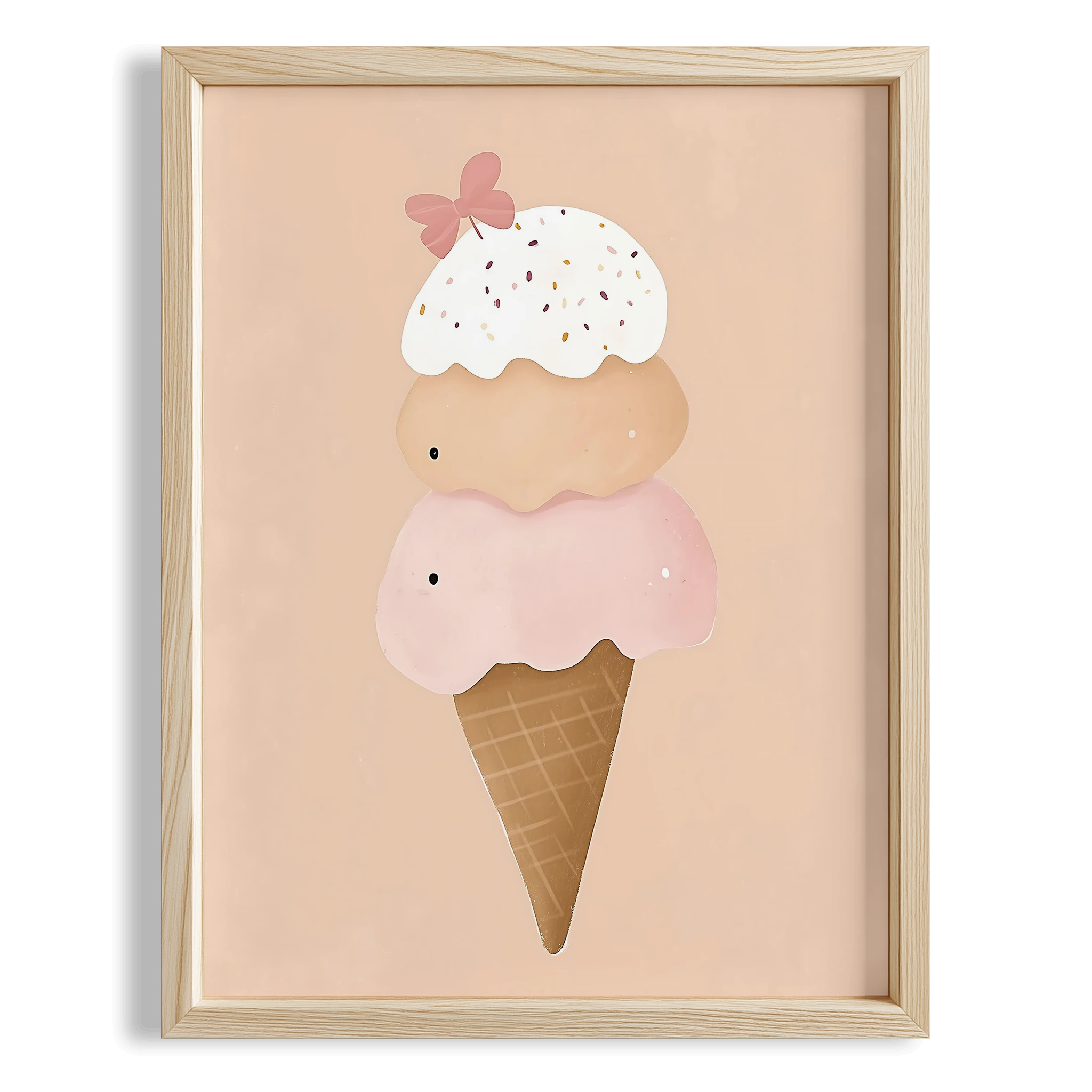 Üç Katlı Dondurma Bohem Kız Çocuk Odası Ahşap Tablo