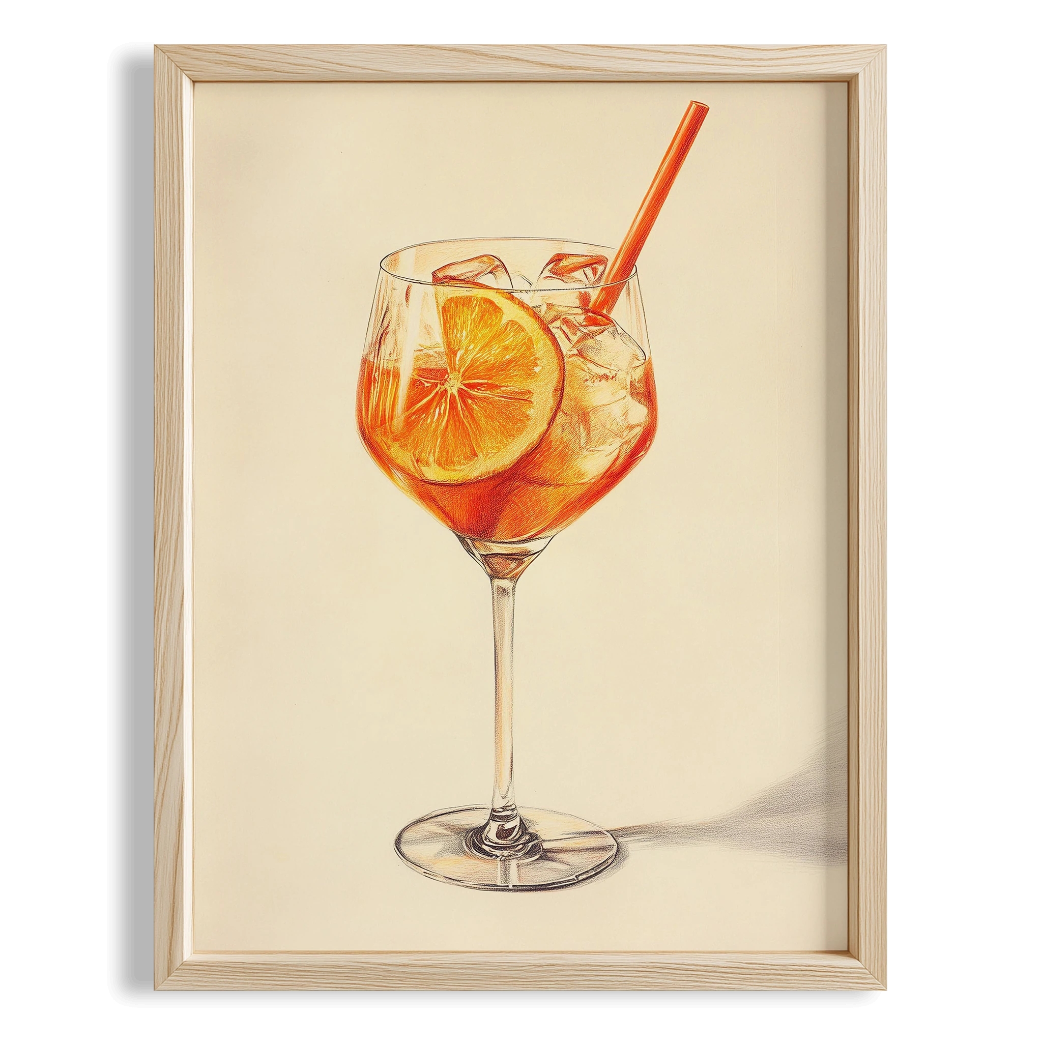 Aperol Spritz İtalyan Tarzı İllüstrasyon Mutfak Duvar Tablosu