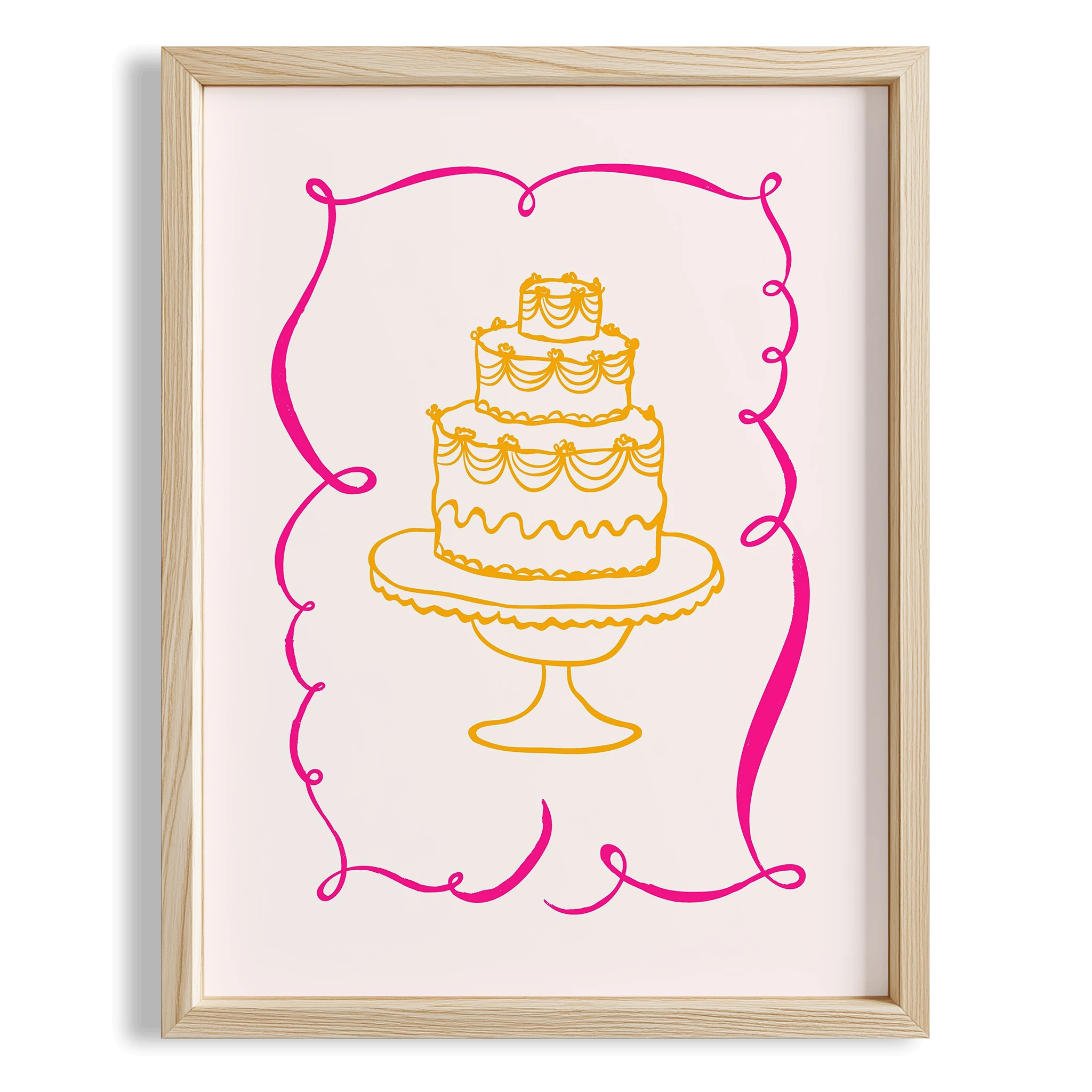 Pasta ve Kek İllüstrasyon Mutfak Duvar Tablosu