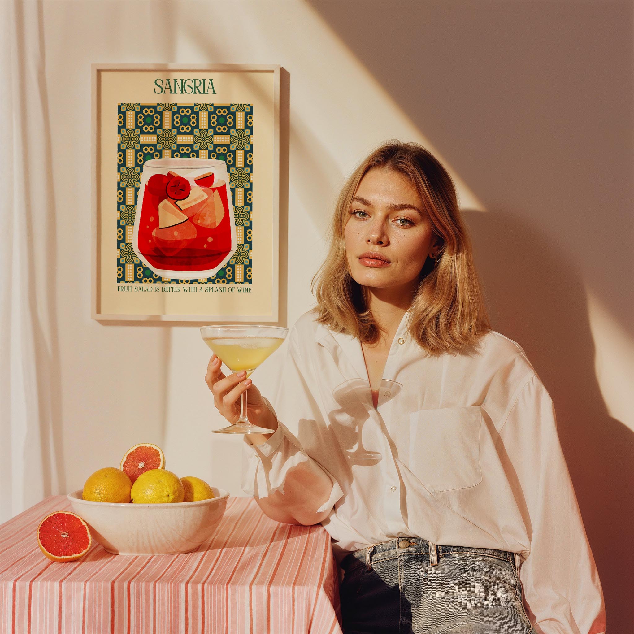 Sangria Seramik Desen I Akdeniz İspanya Koleksiyonu Mutfak Duvar Tablosu