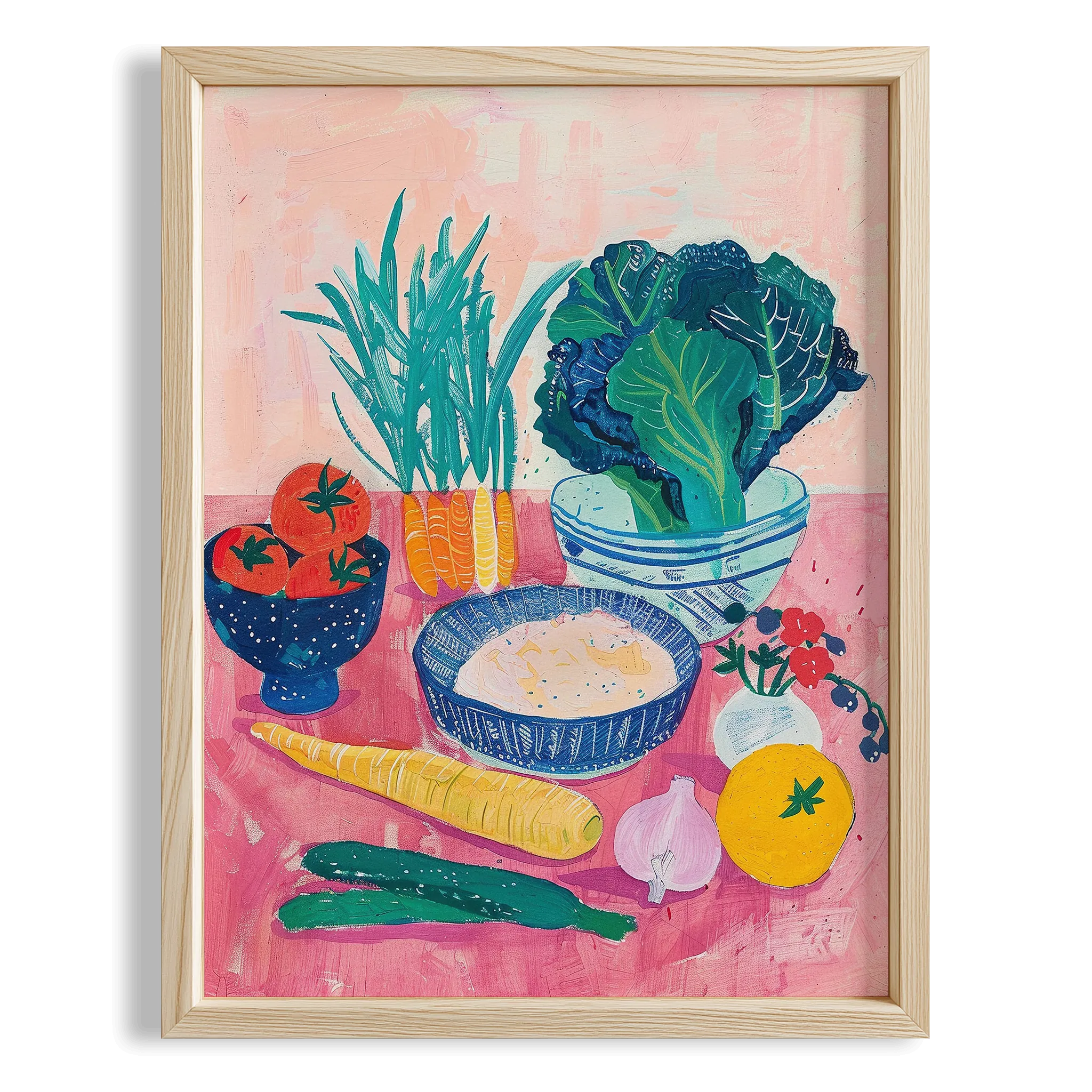 Sebze Sofrası Sağlıklı Yaşam Mutfak Duvar Tablosu