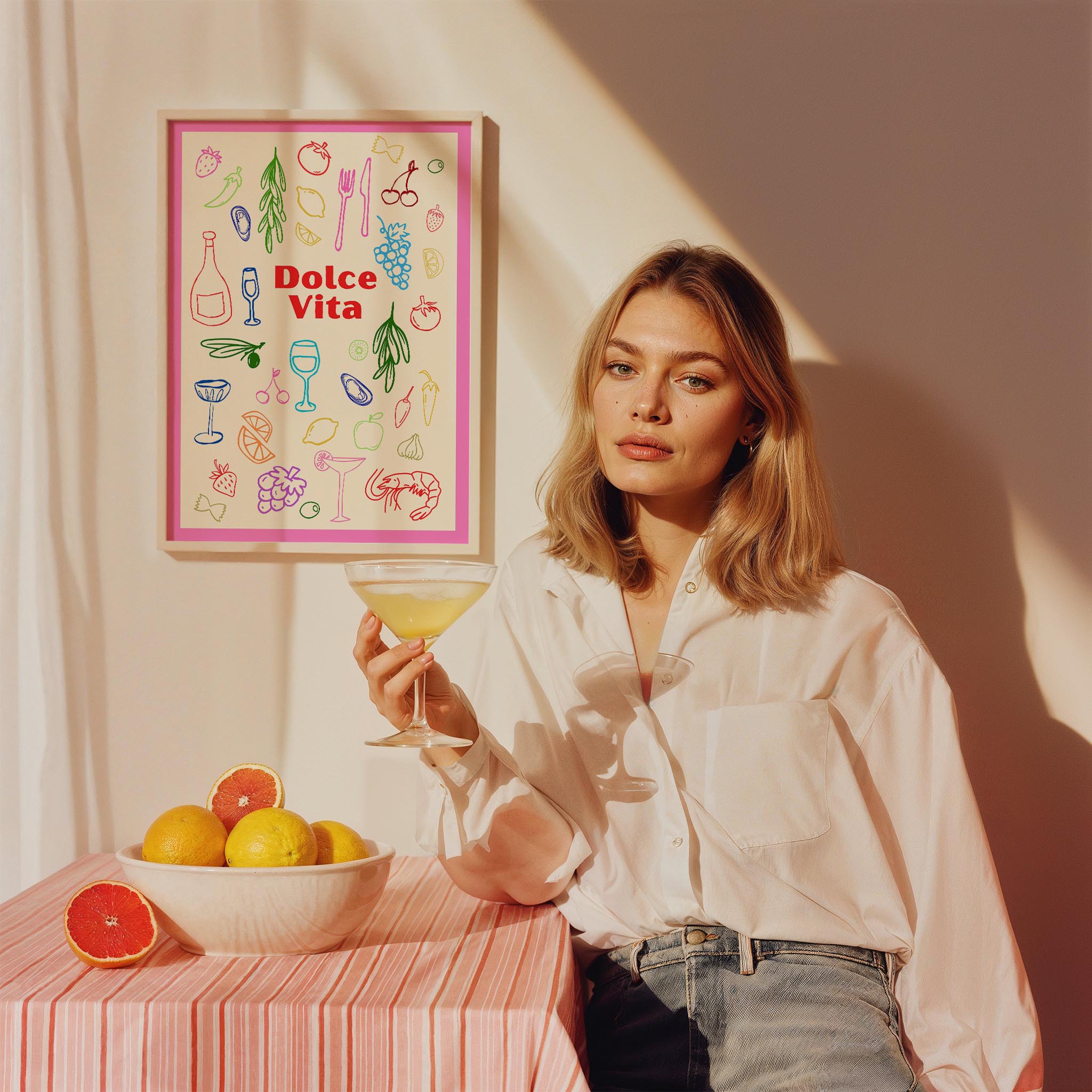 La Dolce Vita İtalyan Riviera Koleksiyonu Mutfak Duvar Tablosu