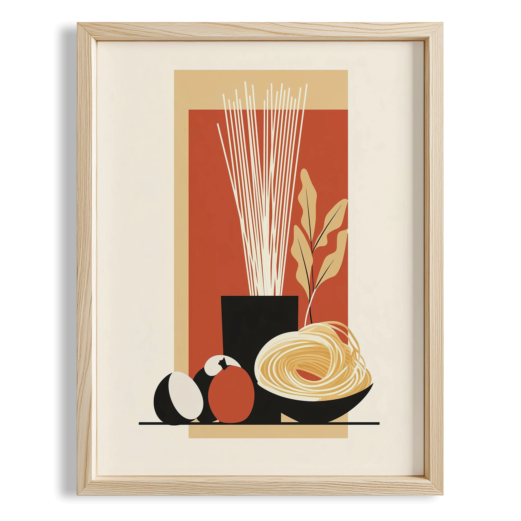 Spagetti ve Malzemeler Minimalist Stil Mutfak Duvar Tablosu