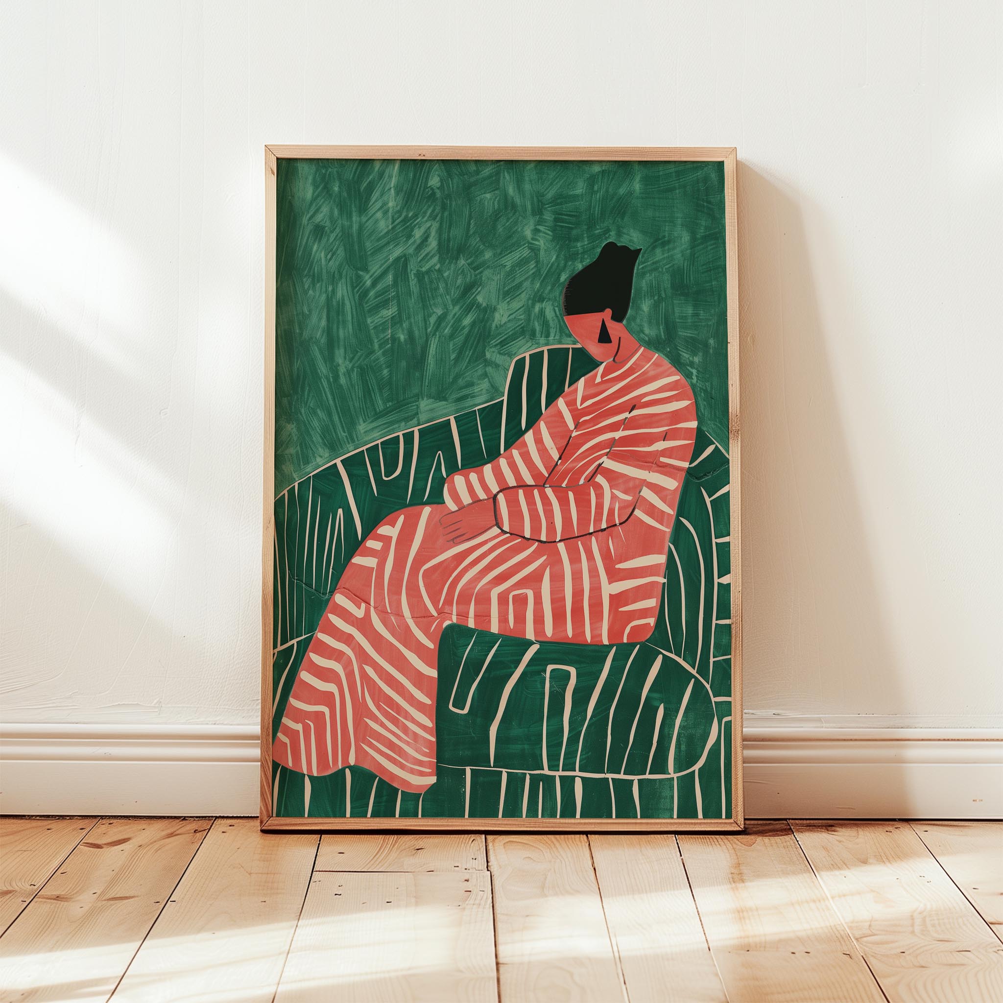 Kadın Portre XI - Kırmızı Çizgili