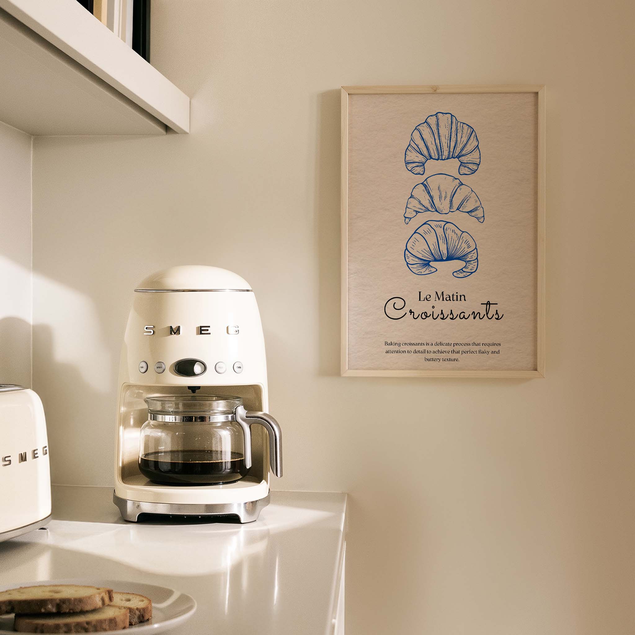 Le Matin Croissants Fransız Sabah Koleksiyonu Mutfak Duvar Tablosu