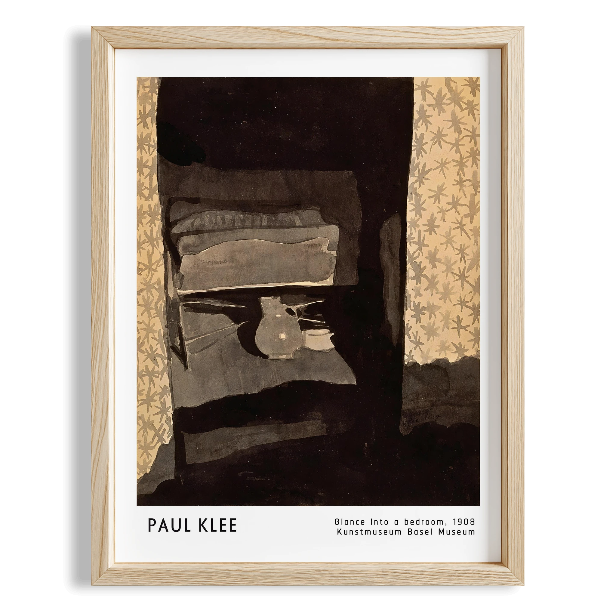 Paul Klee Bir Yatak Odasına Bakış 1908 Suluboya I Duvar Tablosu