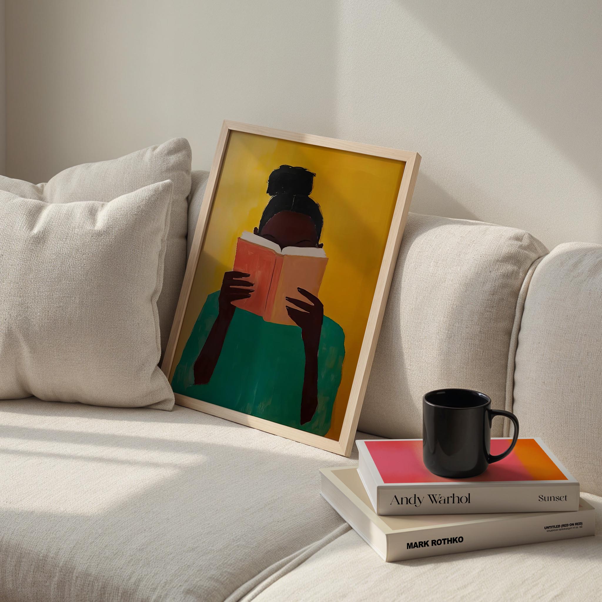 Kadın Portre XXXII - Soyut Kitap Okuyan