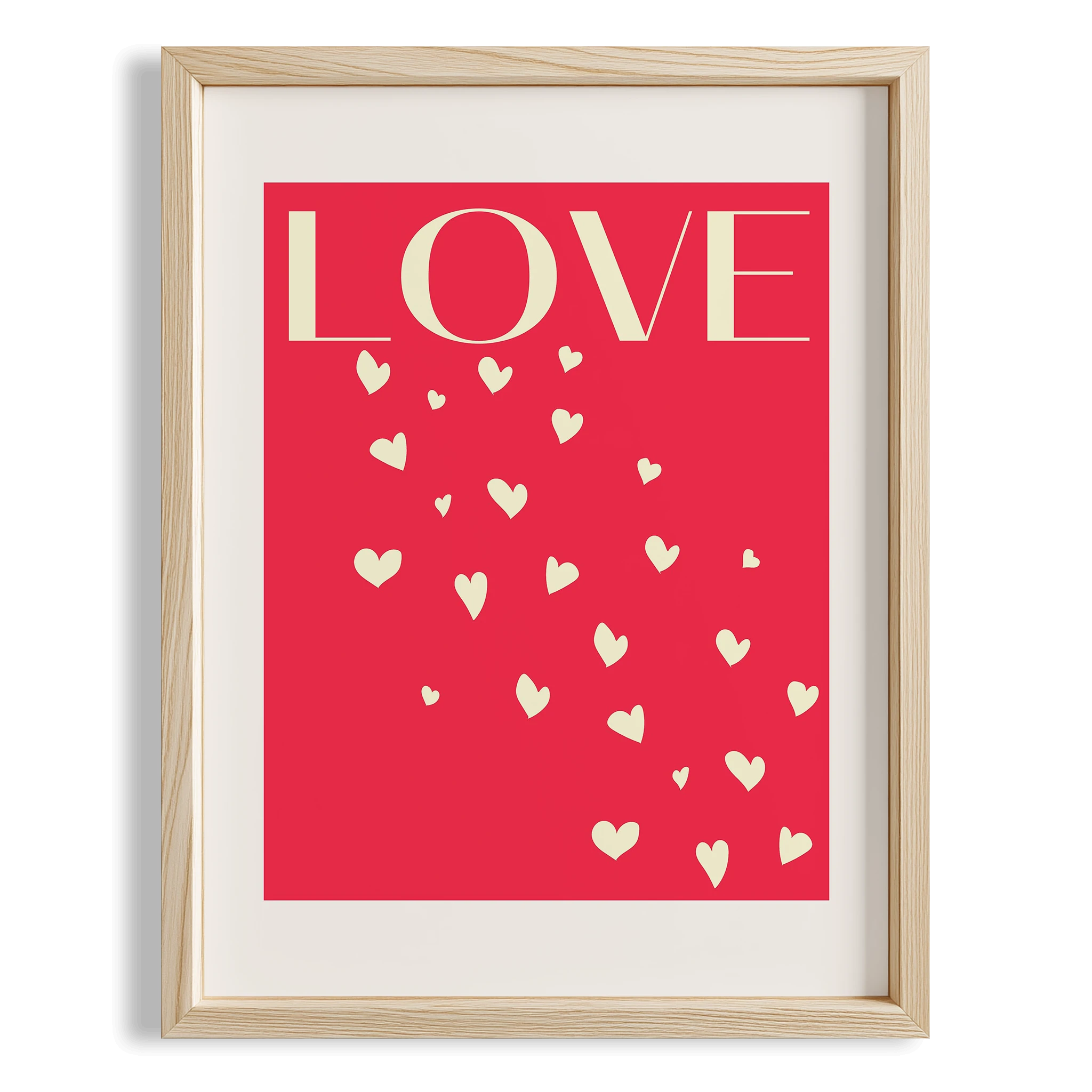 Love Pembe Tipografi Mutfak Duvar Tablosu