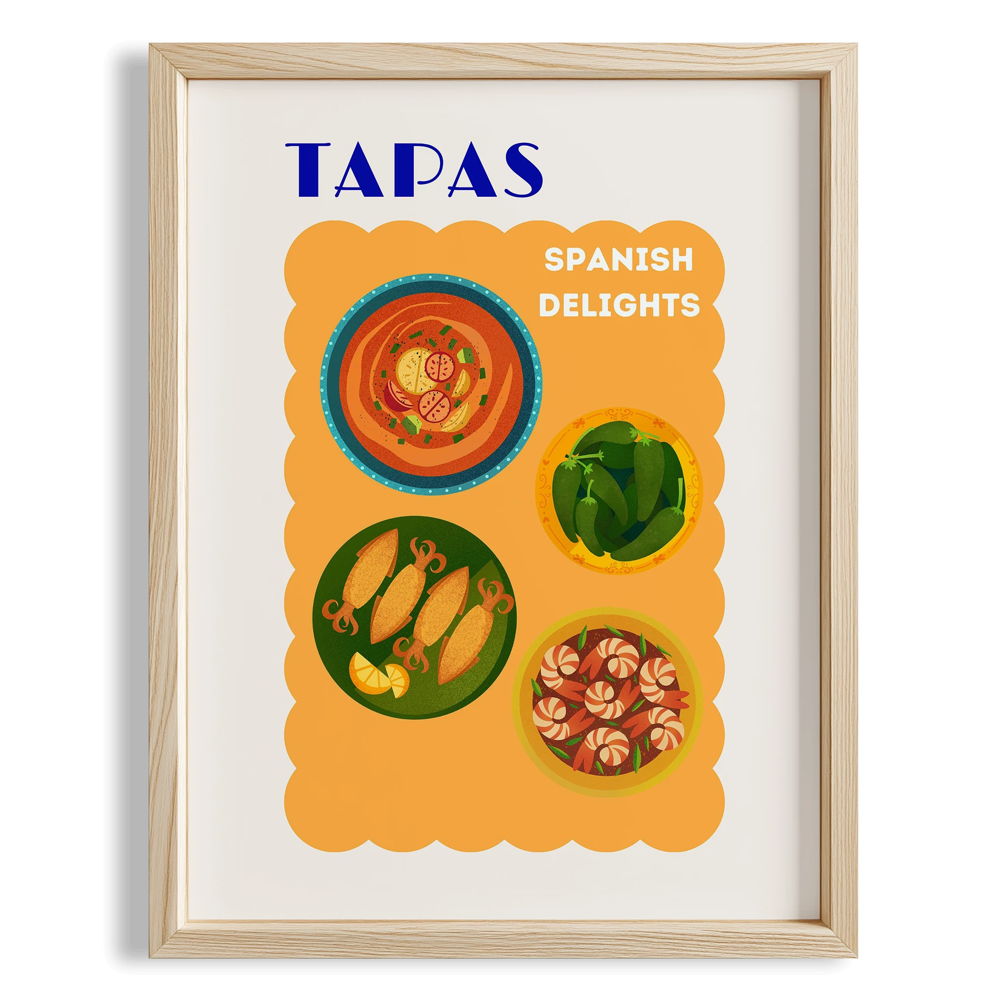 Tapas Akdeniz İspanya Koleksiyonu Mutfak Duvar Tablosu II