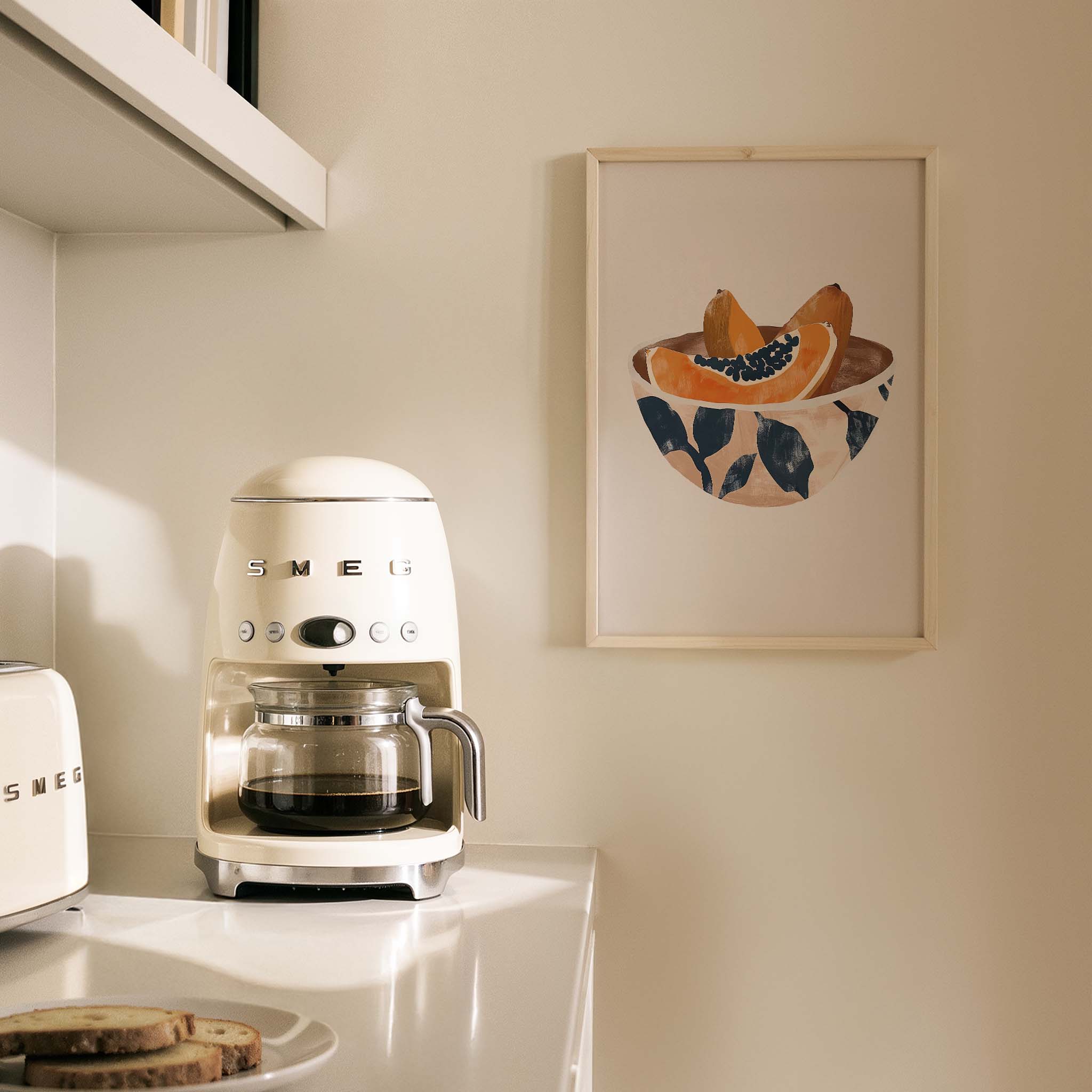 Costiera Amalfitana Papaya Akdeniz İtalya Koleksiyonu Mutfak Duvar Tablosu