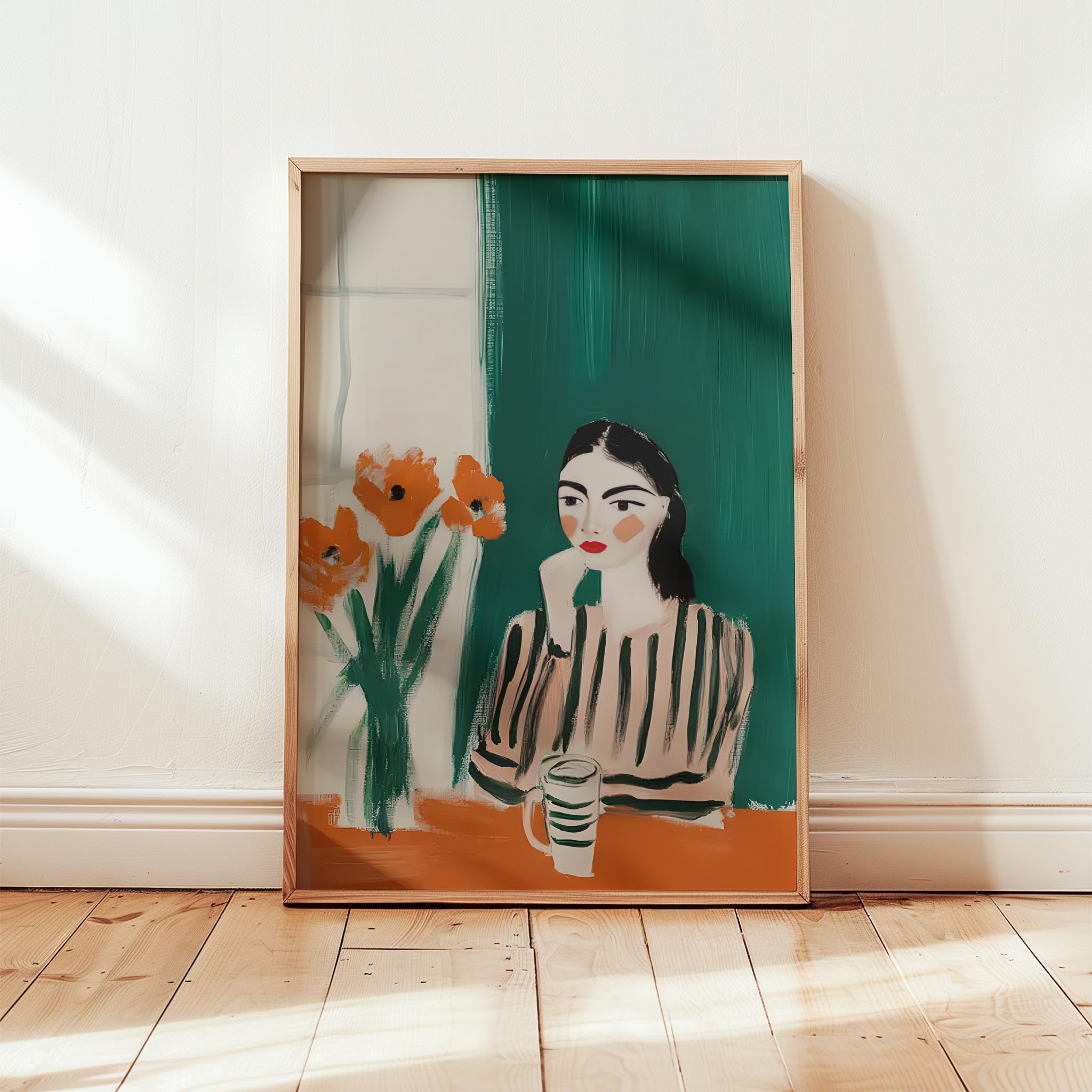 Masa Başı Portre I - Çiçeklerle