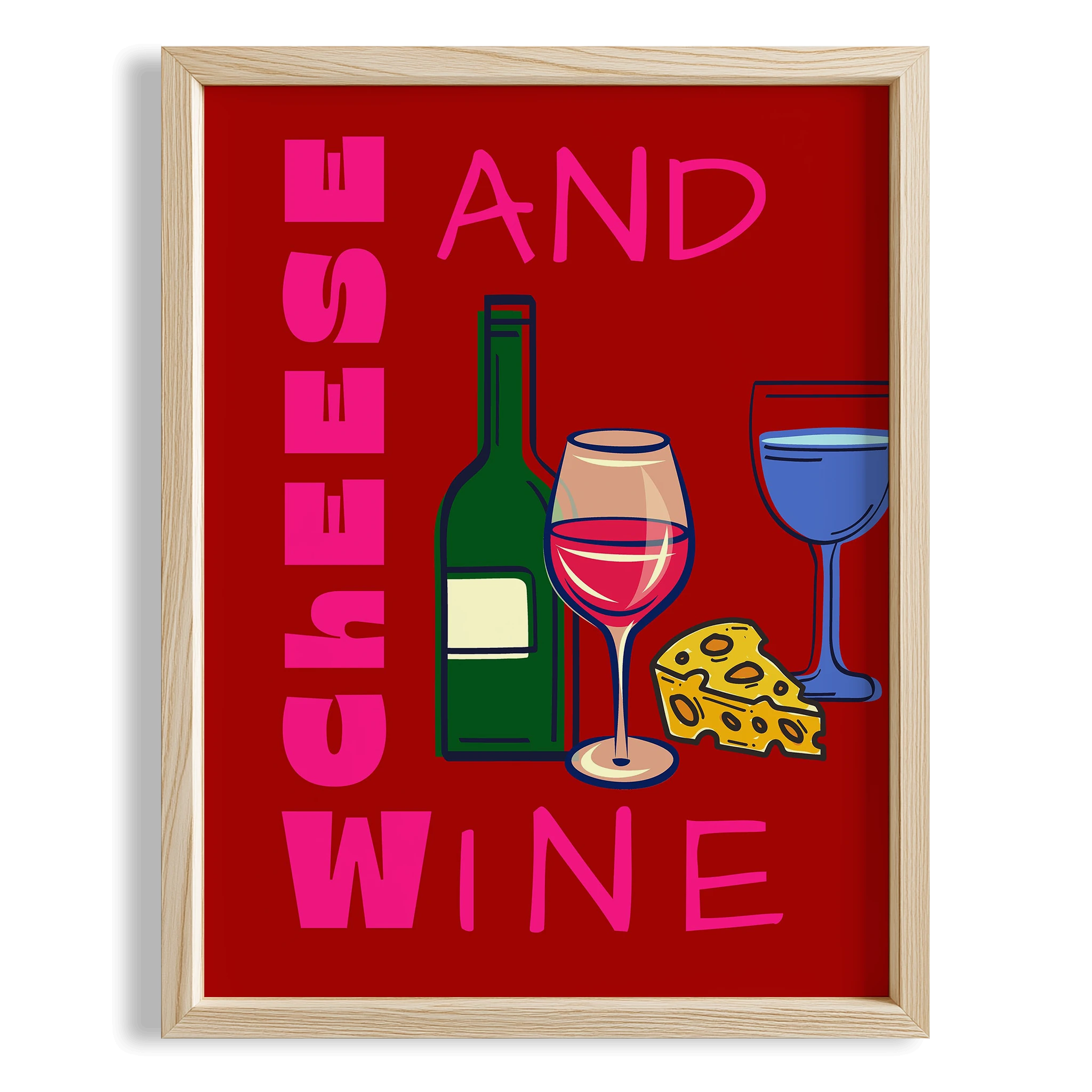 Şarap ve Peynir Kokteyller Mutfak Duvar Tablosu