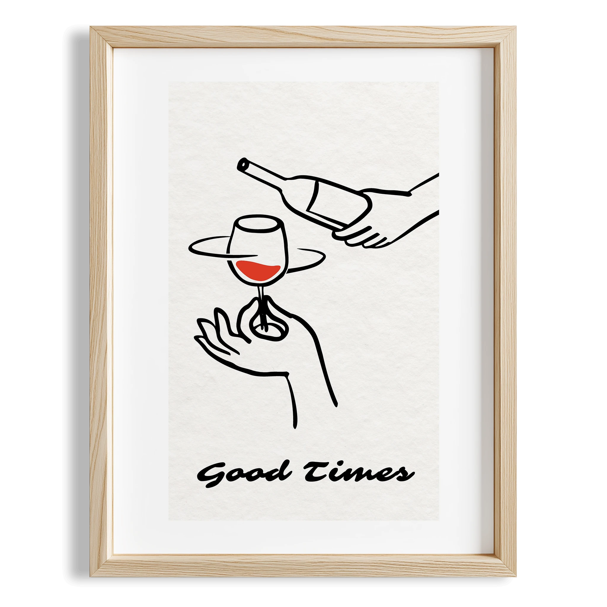 Good Time Şarap Tipografi Mutfak Duvar Tablosu