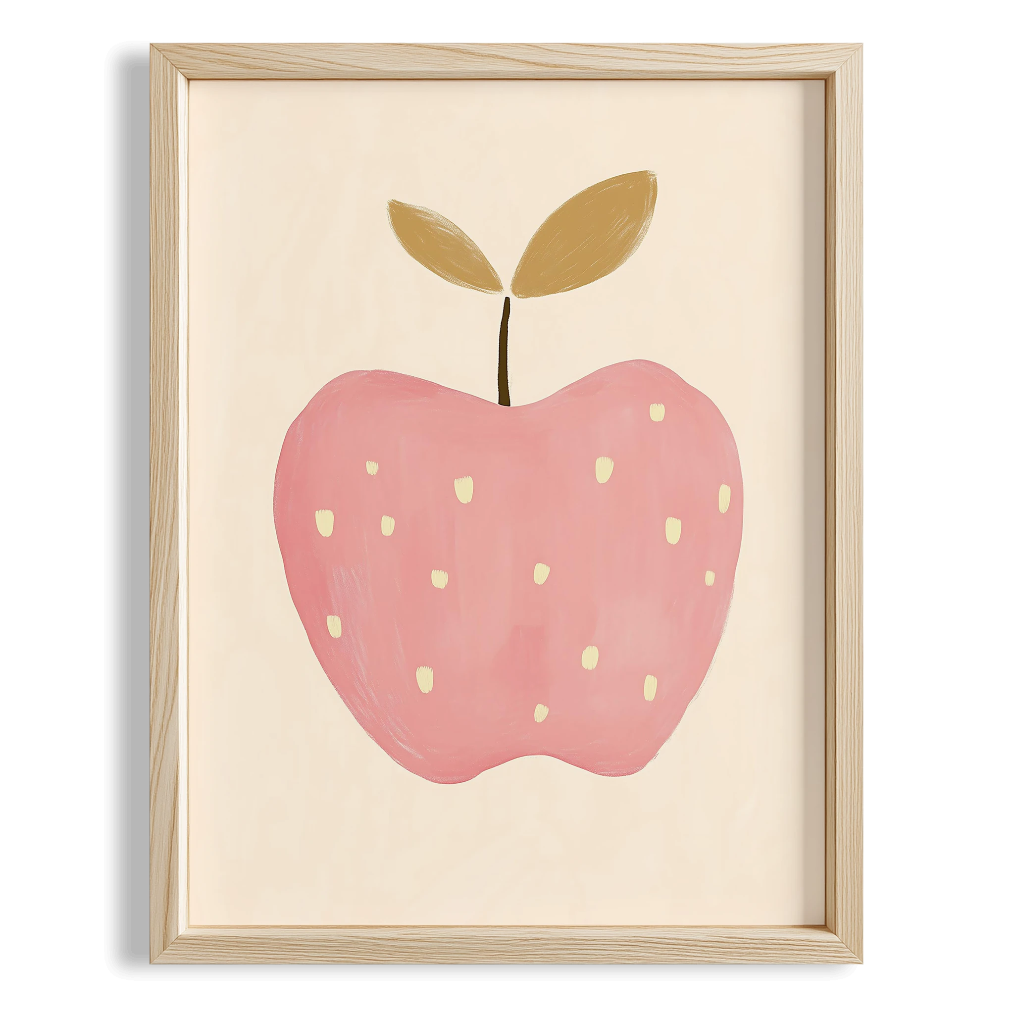 Bohem Pembe Elma Kız Çocuk Odası Ahşap Tablo