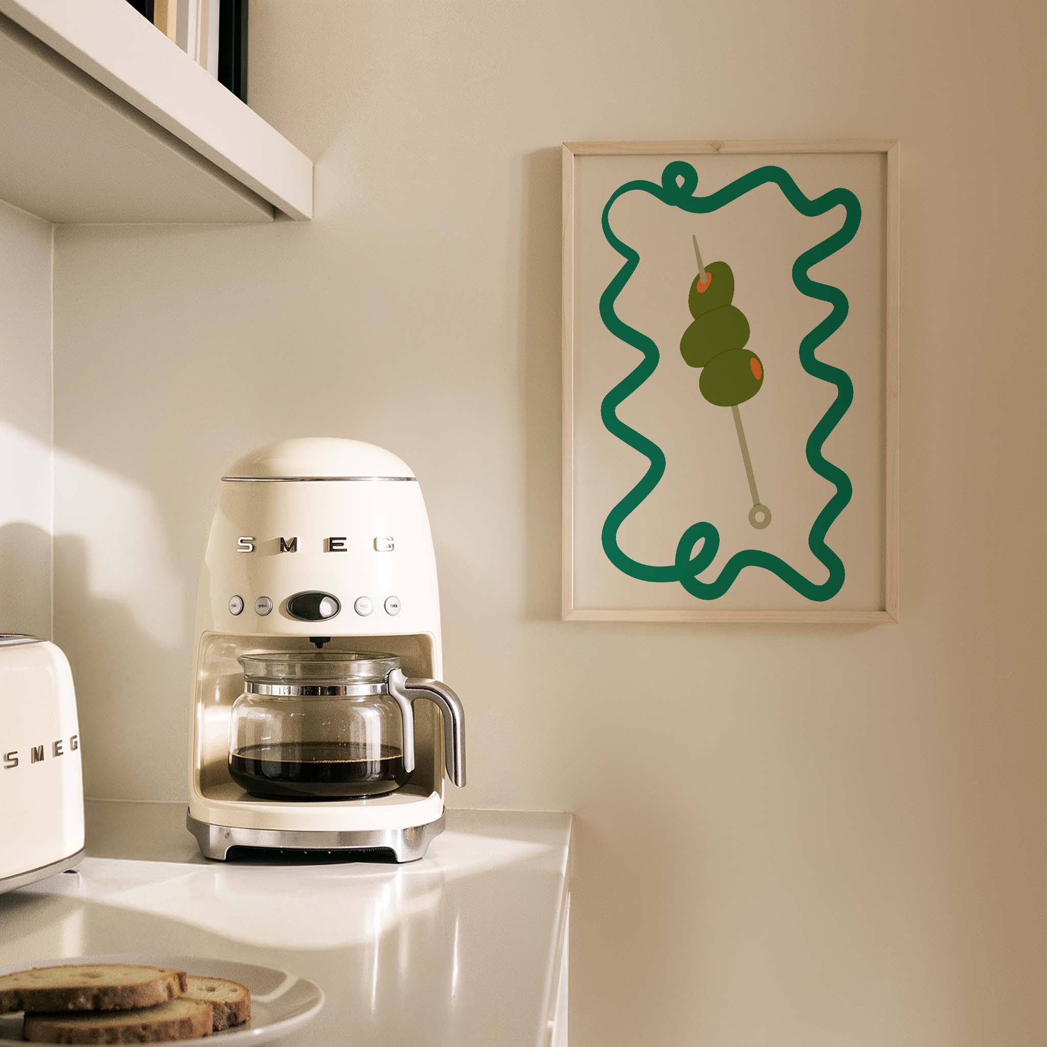 Martini Zeytin Kokteyller Mutfak Duvar Tablosu