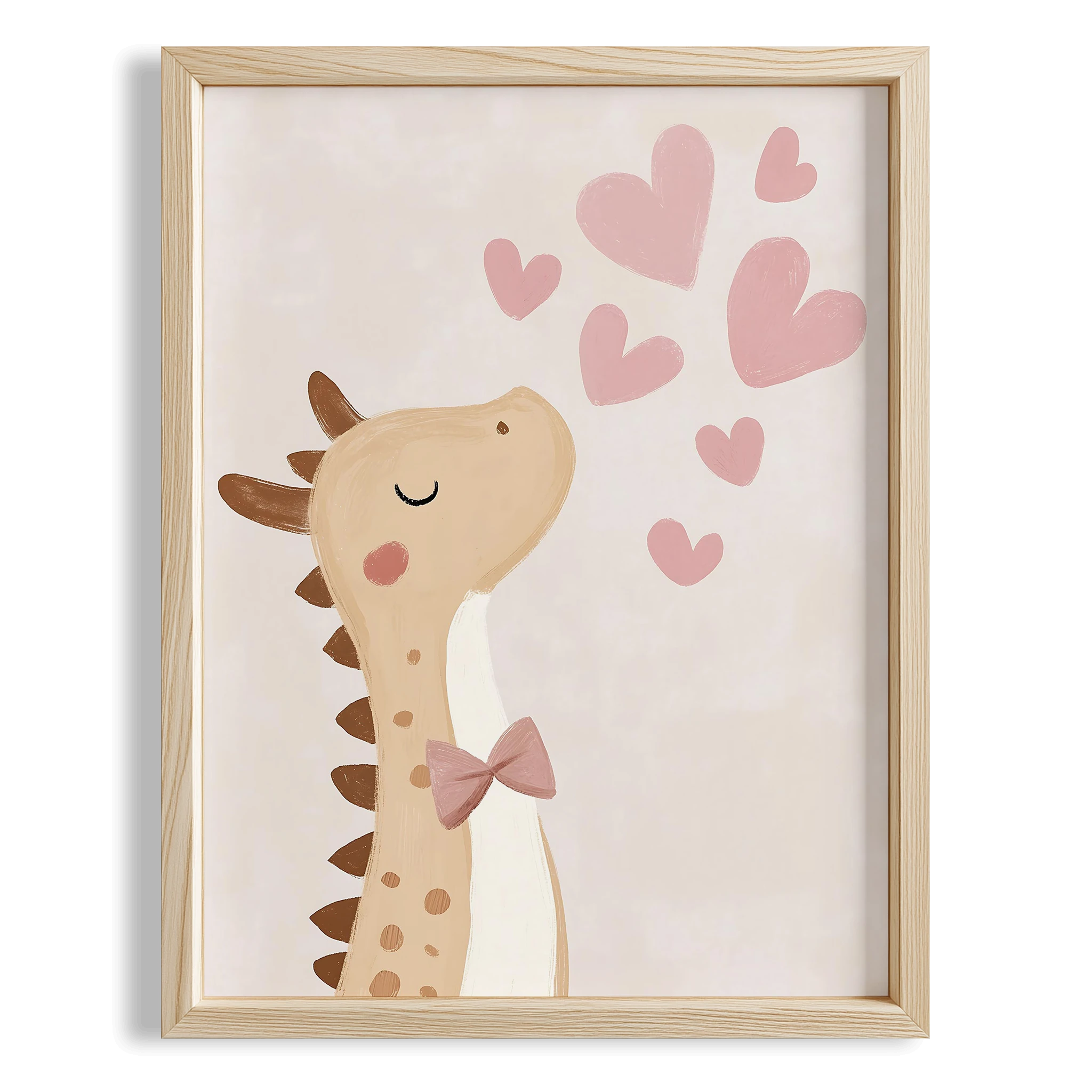 Dinozor Sevgisi Dino Aşk 2 Bohem Kız Çocuk Odası Ahşap Tablo