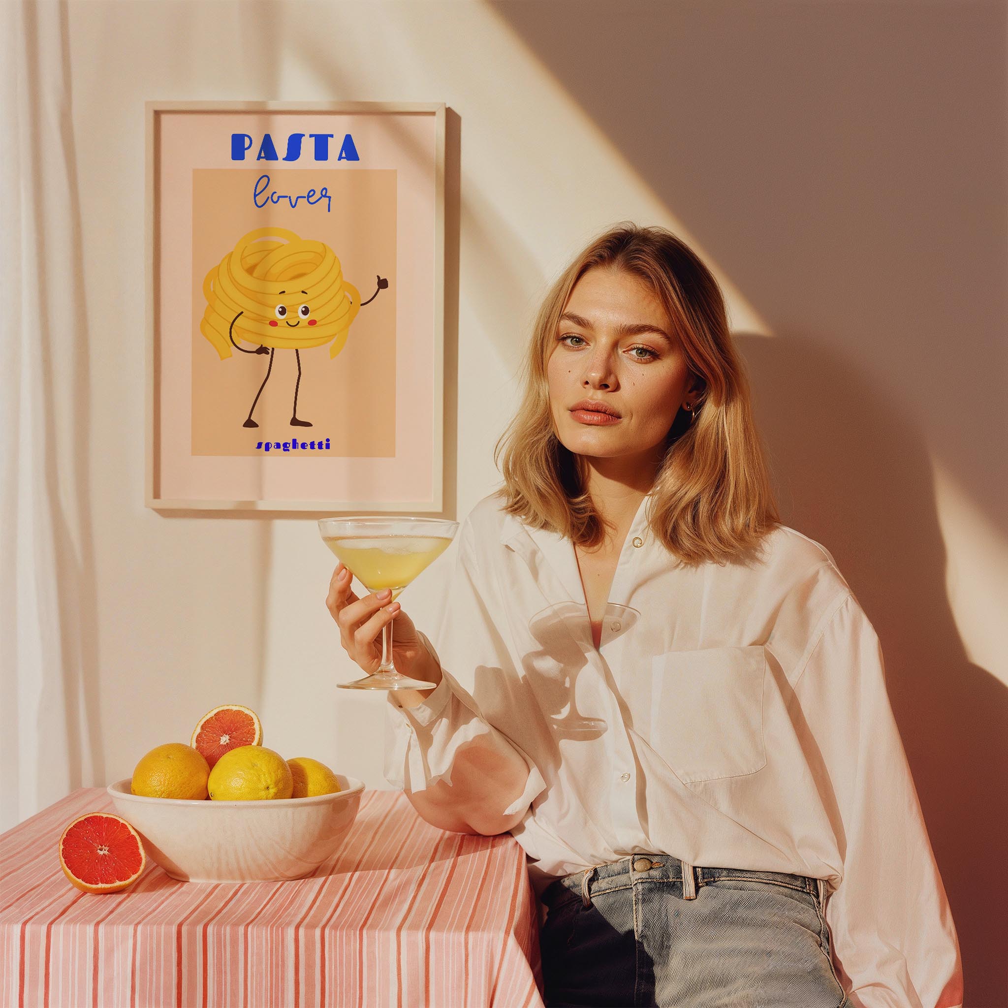 Pasta Lovers Tipografi Mutfak Duvar Tablosu