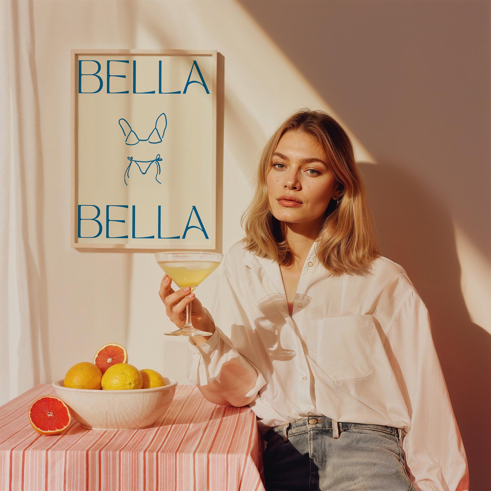 Bella Bella İtalyanca Tipografi Mutfak Duvar Tablosu