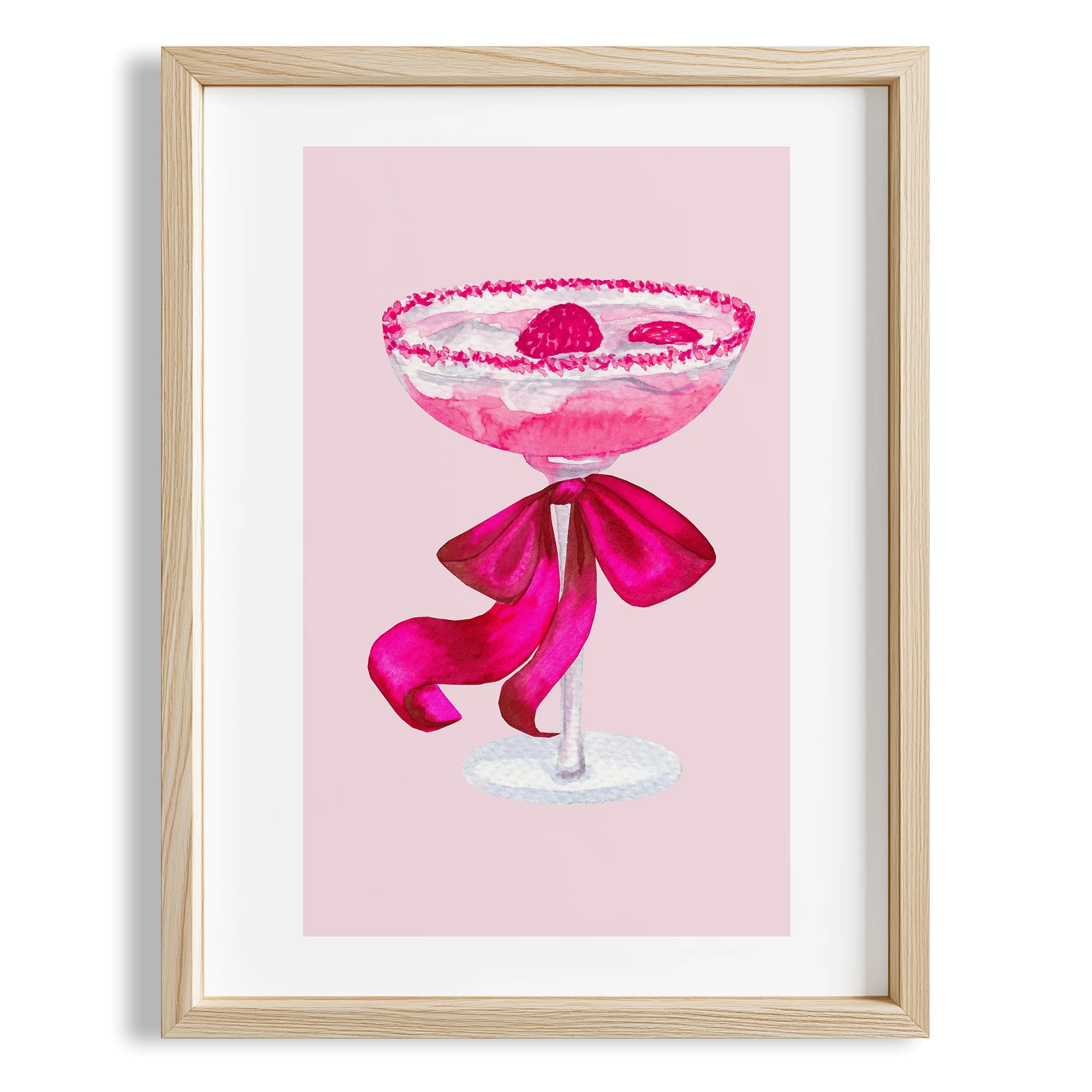 Pembe Şampanya Kokteyller Mutfak Duvar Tablosu