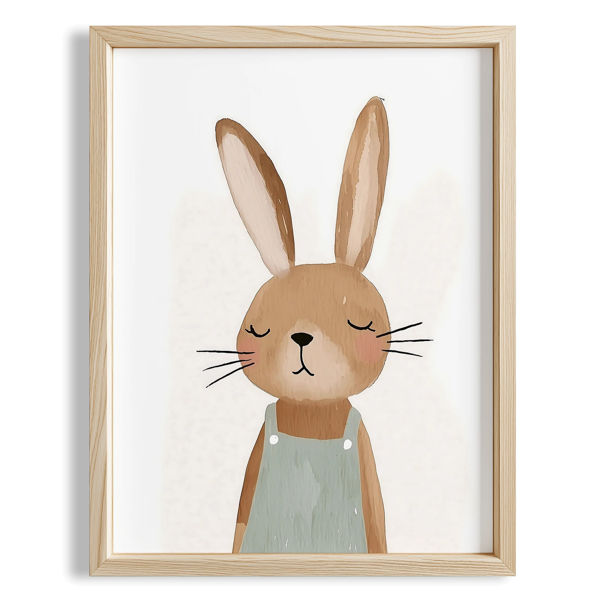 Sevimli Tavşan Bohem Kız Çocuk Odası Ahşap Tablo