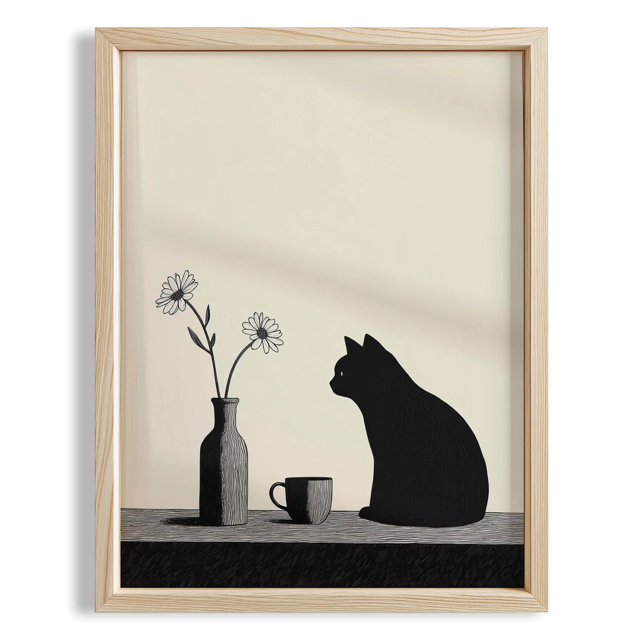 Kedi Portre XI - Minimalist Siyah