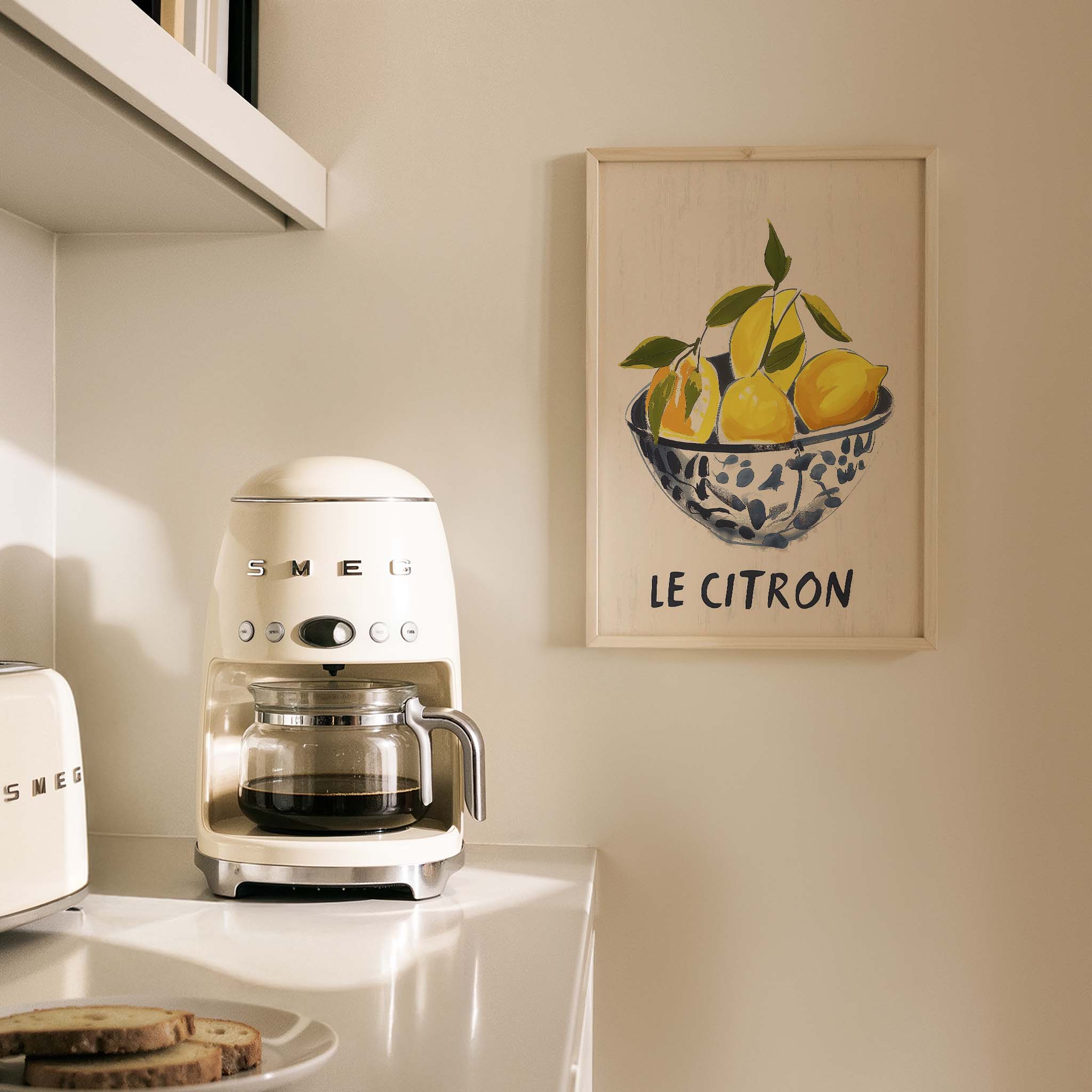 Le Citron Limonlar Mavi Kase İtalya Koleksiyonu Mutfak Duvar Tablosu