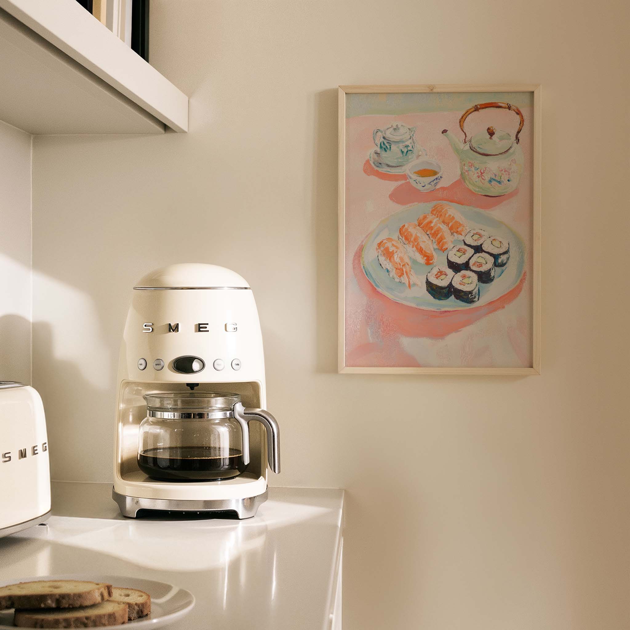 Sushi Sofrası ve Çay Seremonisi Japon Tarzı Mutfak Duvar Tablosu