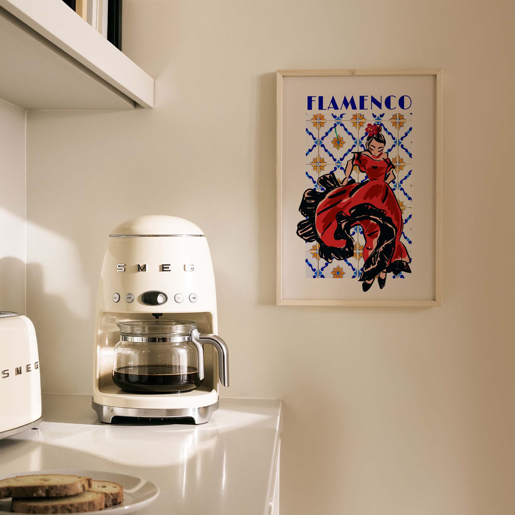 Flamenco Seramik Desen V Akdeniz İspanya Koleksiyonu Mutfak Duvar Tablosu II