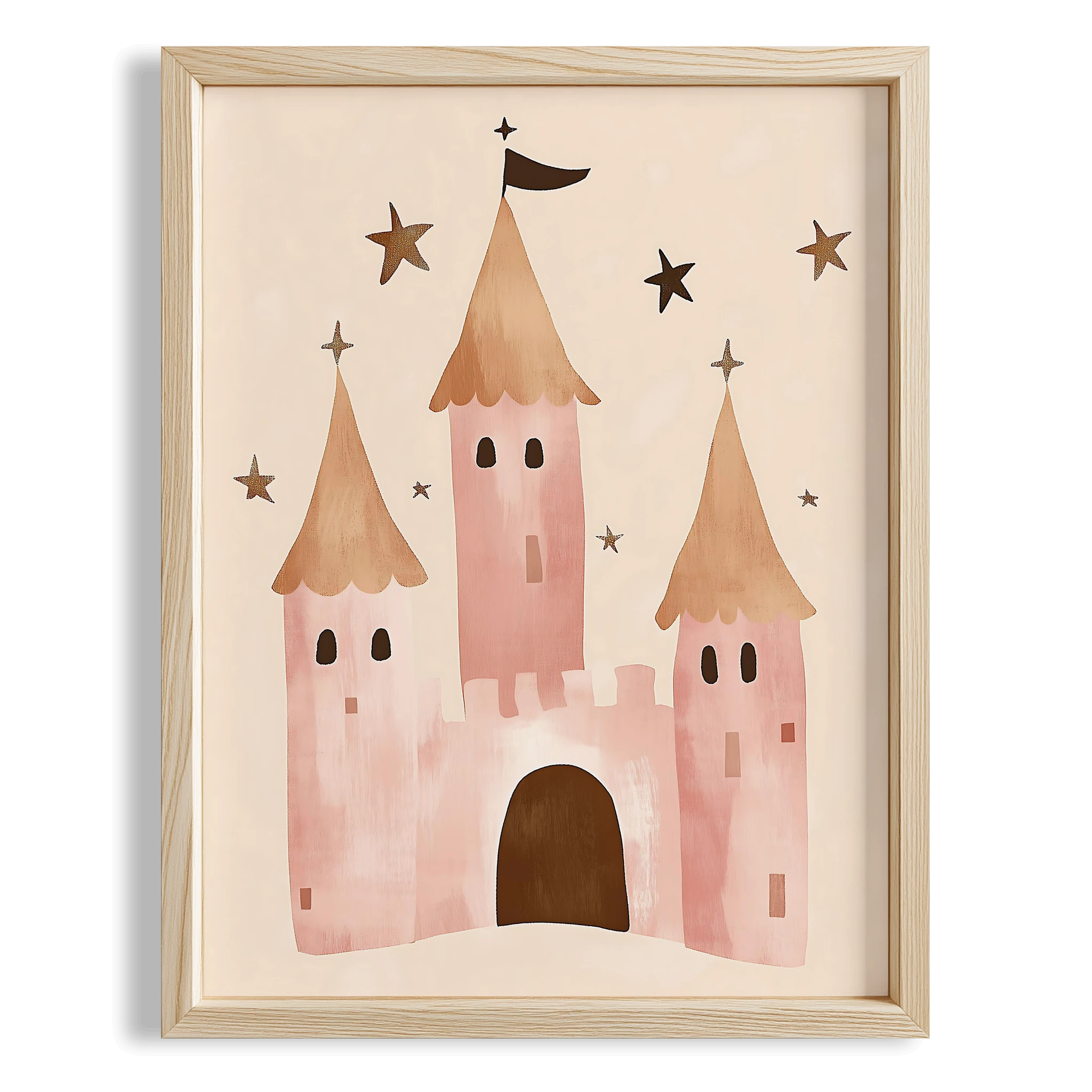 Peri Masalı Prenses Şatosu Bohem Kız Çocuk Odası Ahşap Tablo