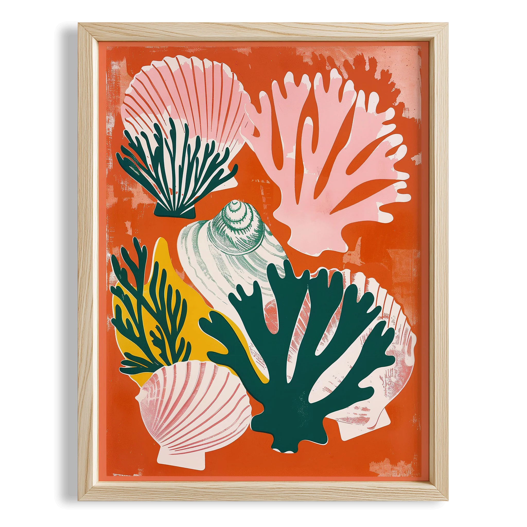 Mercanlar ve Deniz Kabukları Coastal Stili - Duvar Tablosu