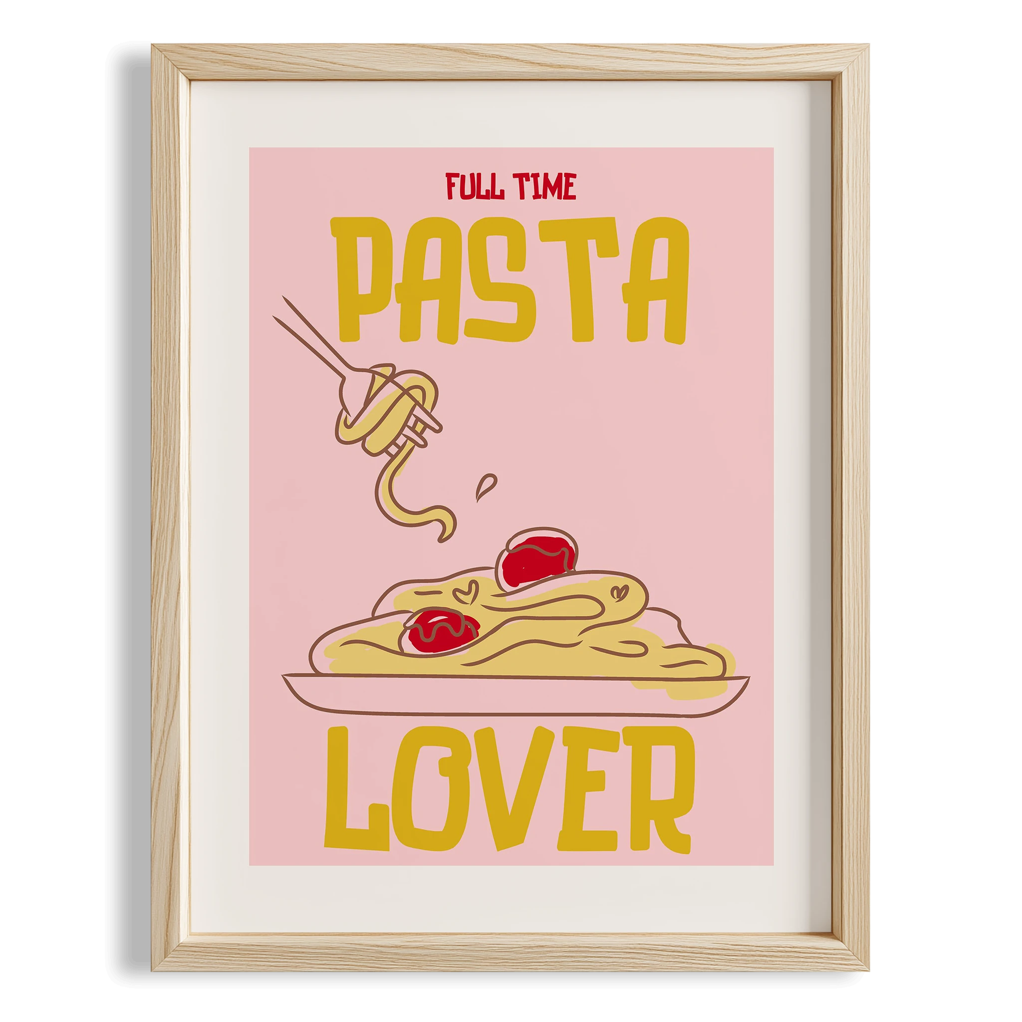 Makarna Sever Tipografi Mutfak Duvar Tablosu