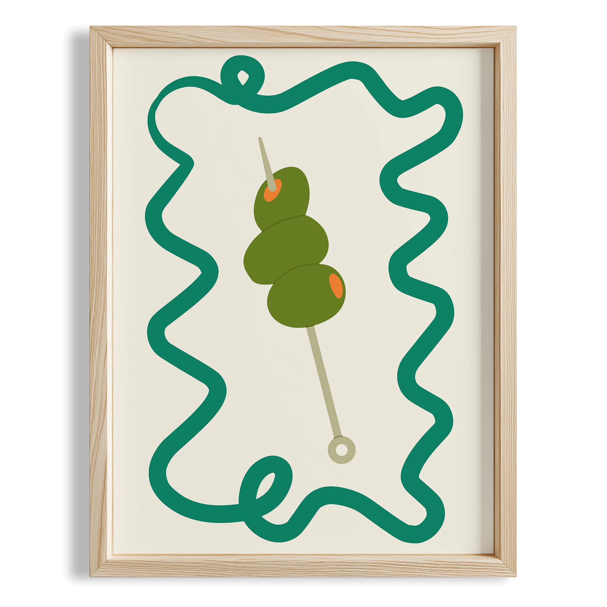 Martini Zeytin Kokteyller Mutfak Duvar Tablosu