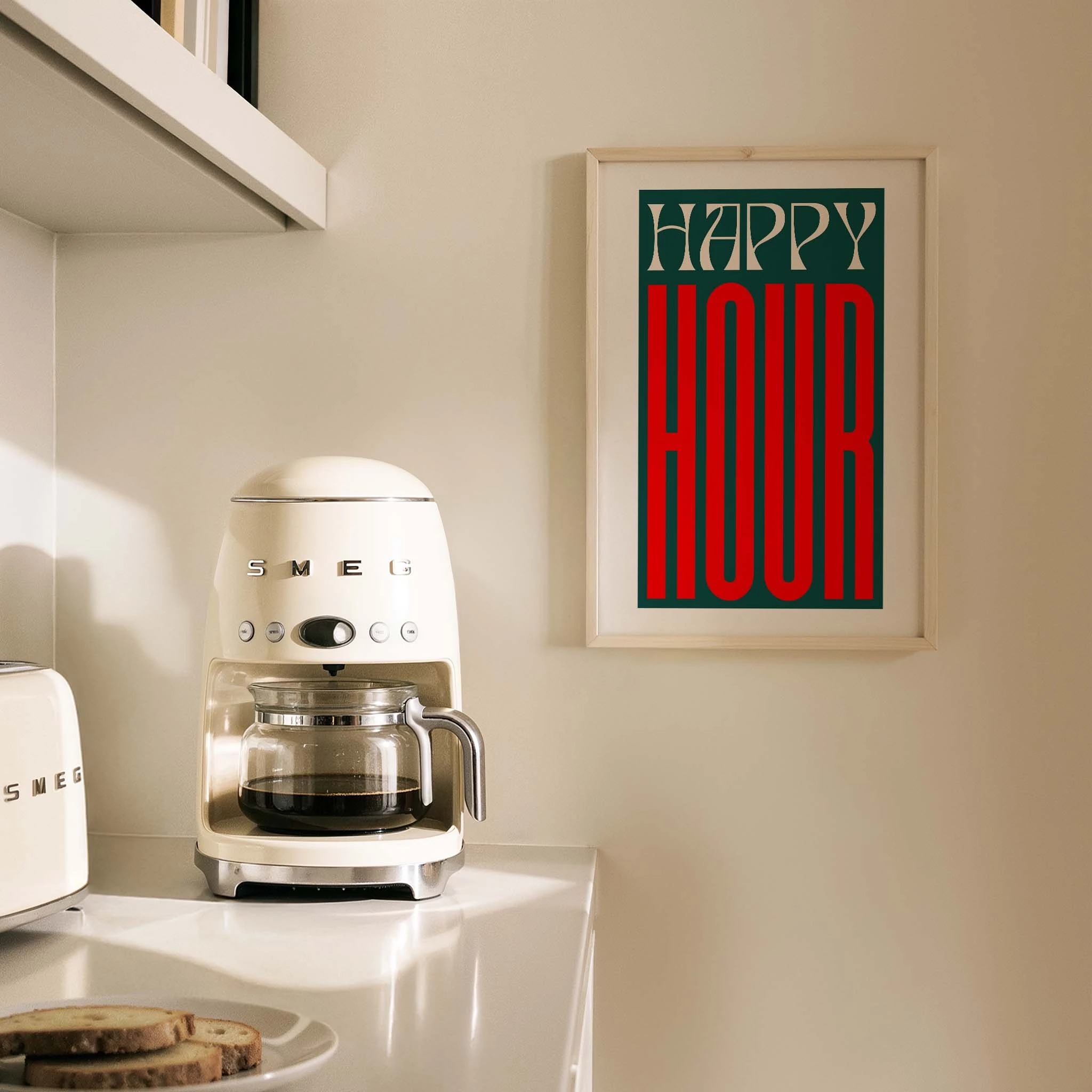 Happy Hour Tipografi Mutfak Duvar Tablosu