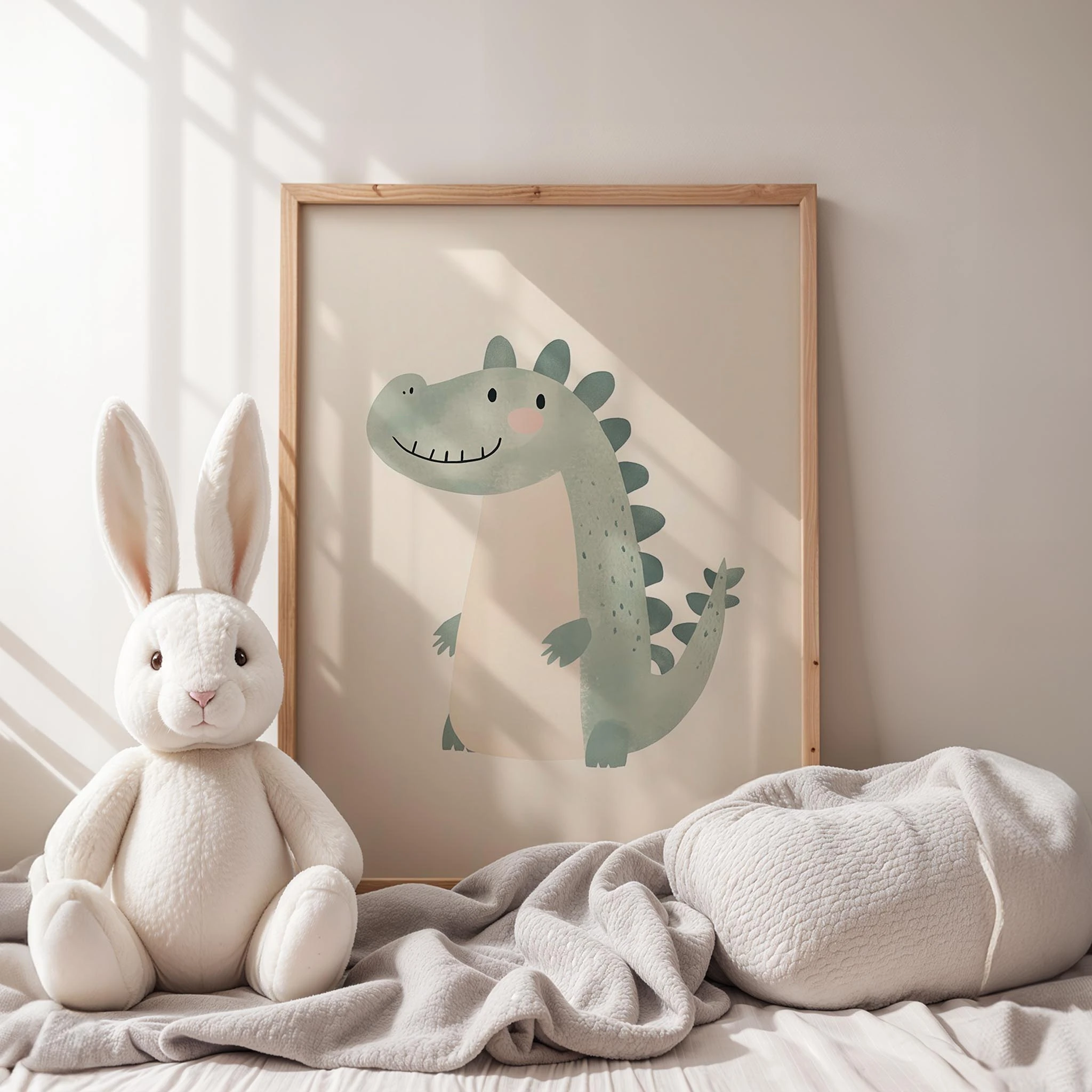 Sevimli Dinozor - Beyaz Fon