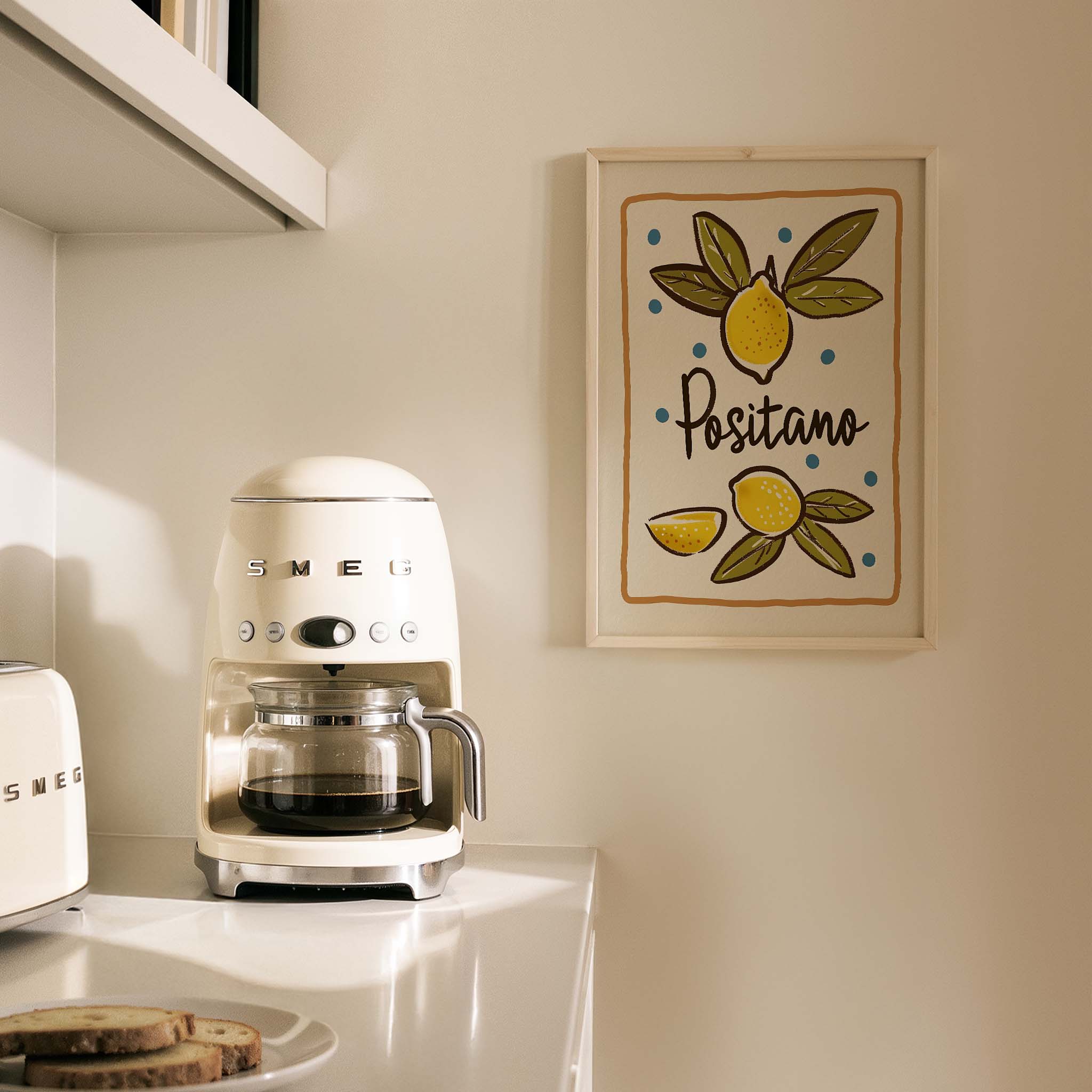 Amalfi & Positano Limonlar İtalyanca Tipografi Mutfak Duvar Tablosu III