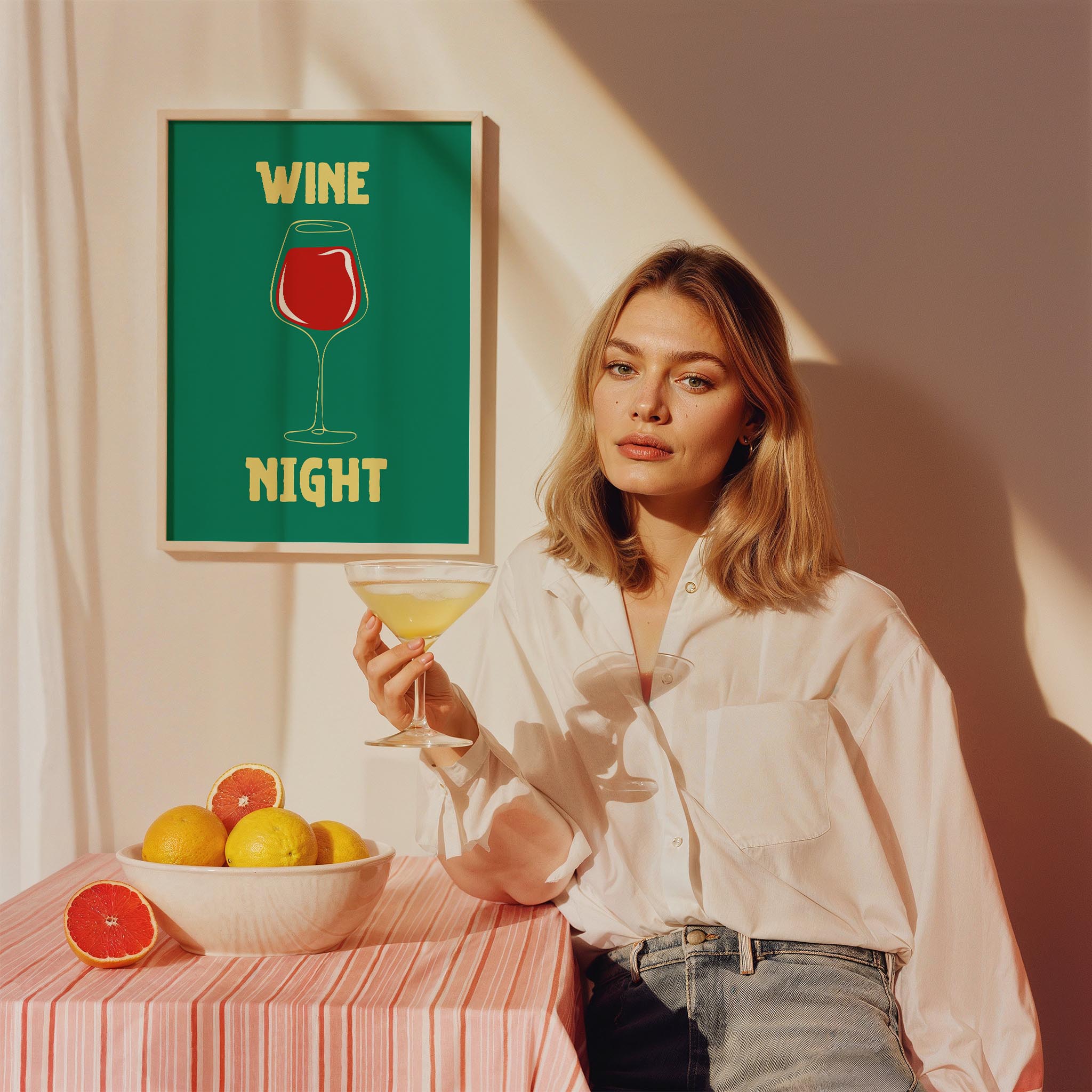 Şarap Gecesi Kokteyller Mutfak Duvar Tablosu