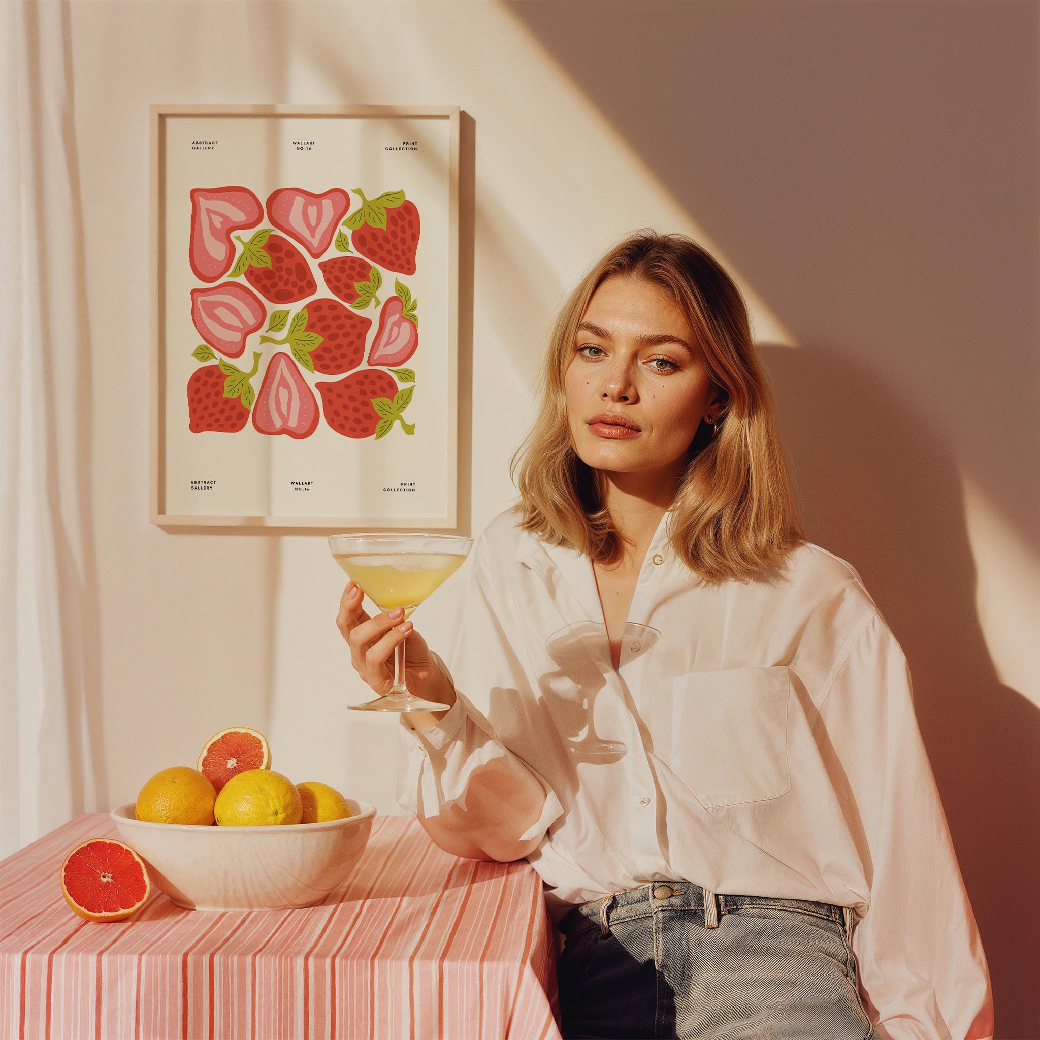 Çilekler Fruits Market Meyveler Mutfak Duvar Tablosu