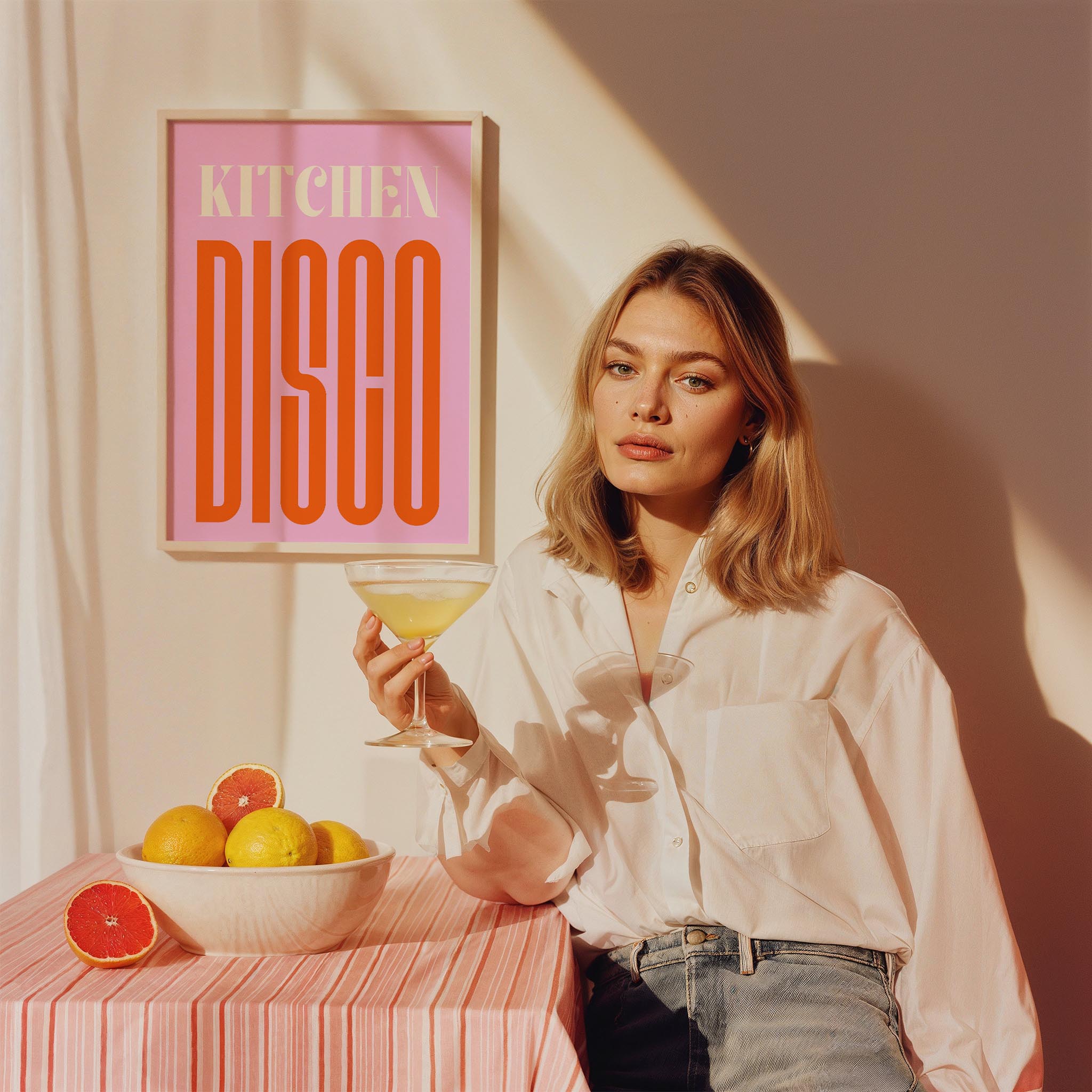 Kitchen Disco Tipografi Mutfak Duvar Tablosu