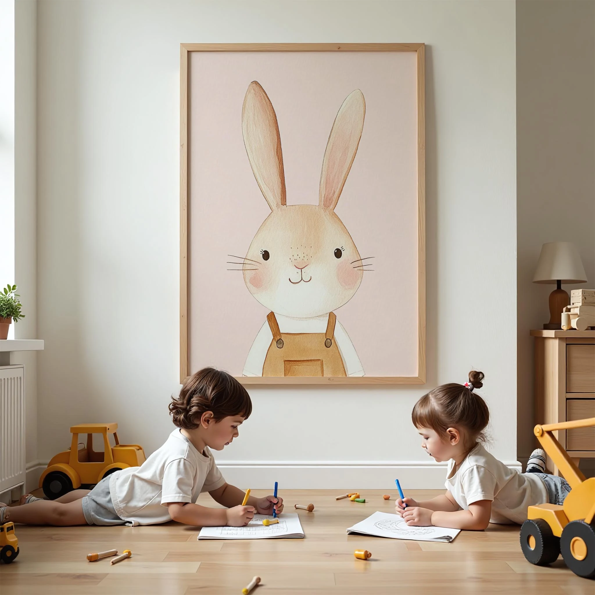 Sevimli Tavşan - Pembe Fon