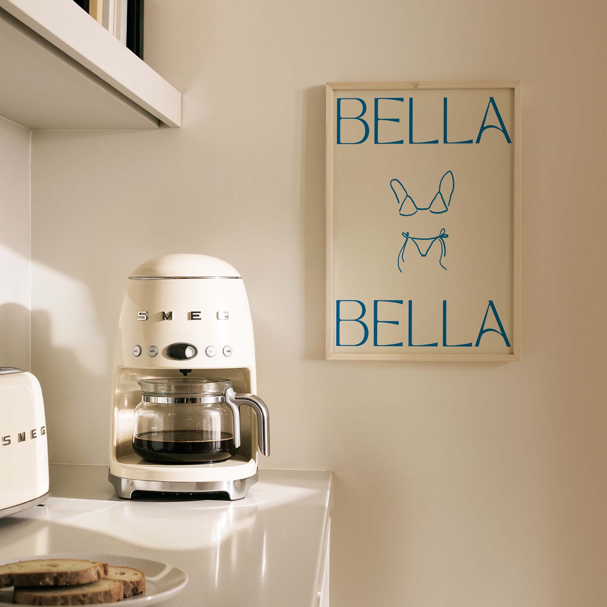 Bella Bella İtalyanca Tipografi Mutfak Duvar Tablosu