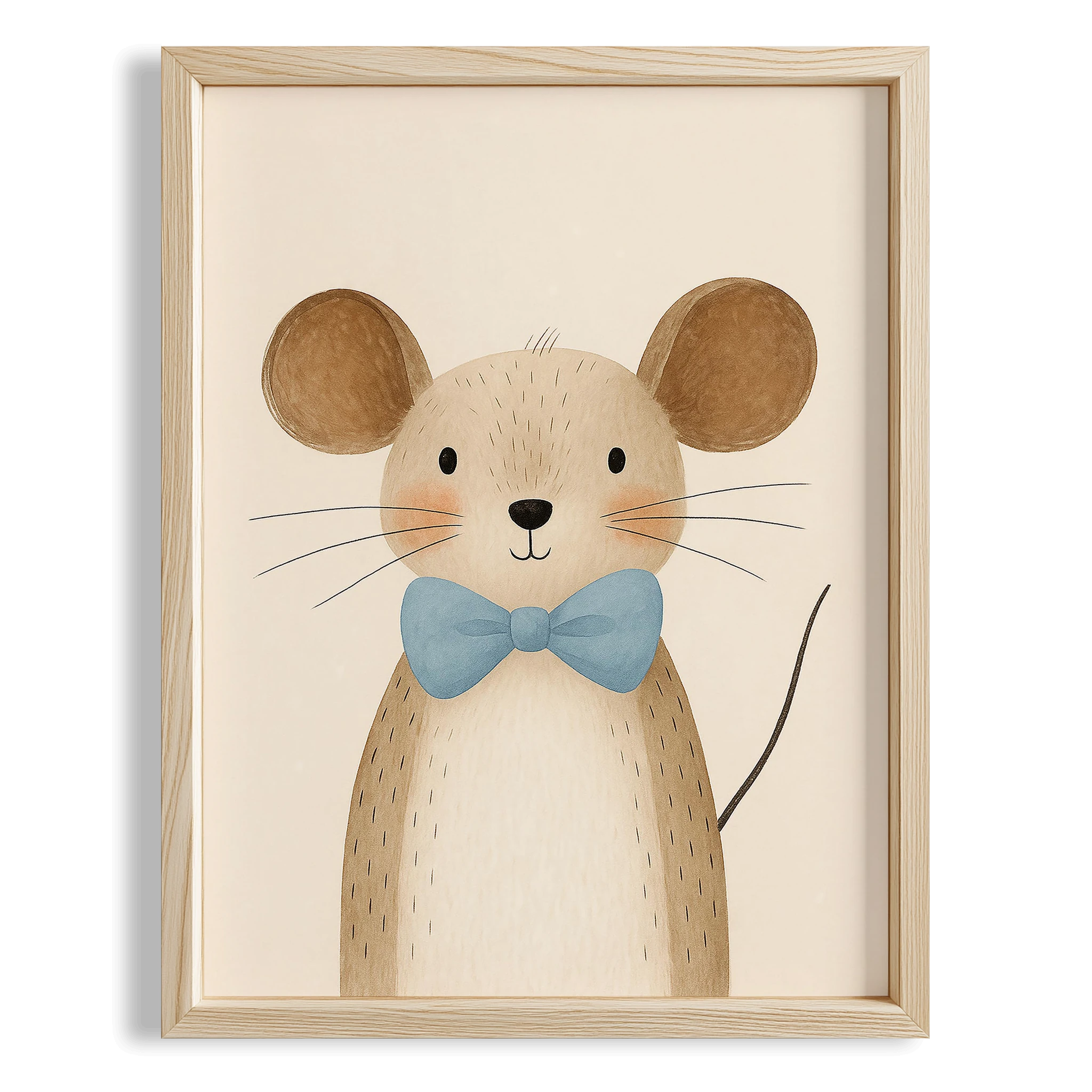 Sevimli Fare Hayvan Temalı Erkek Çocuk Odası Ahşap Tablo