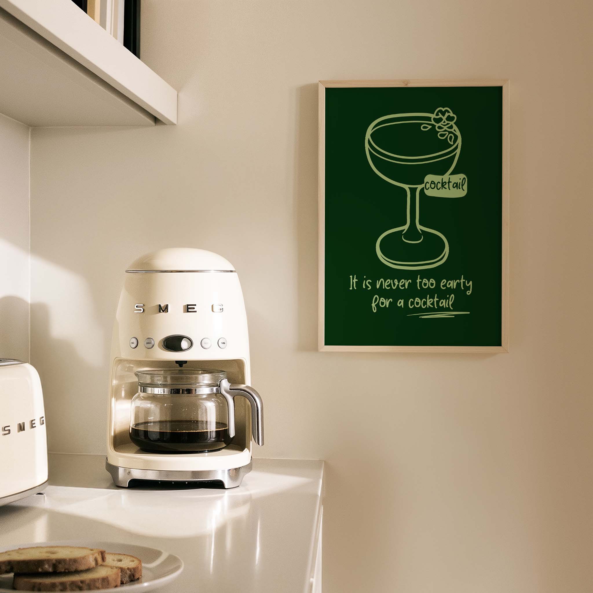 It Is Never Too Early for a Cocktail Tipografi Mutfak Duvar Tablosu