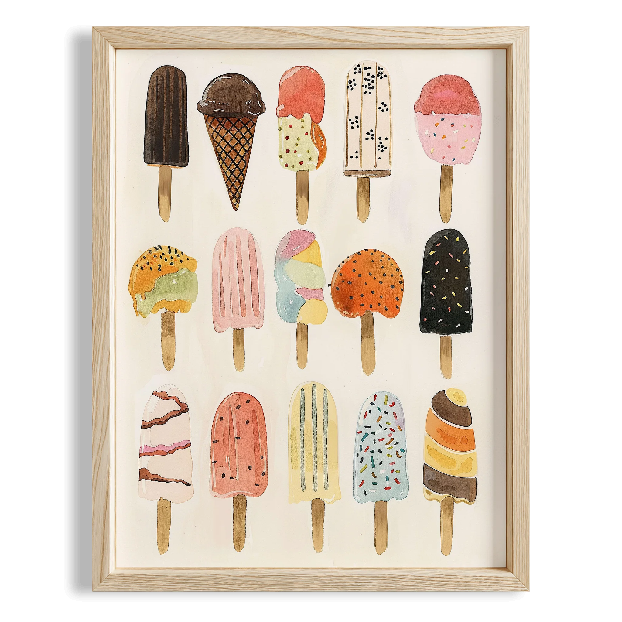 Renkli Dondurmalar Maximalist Mutfak Duvar Tablosu III