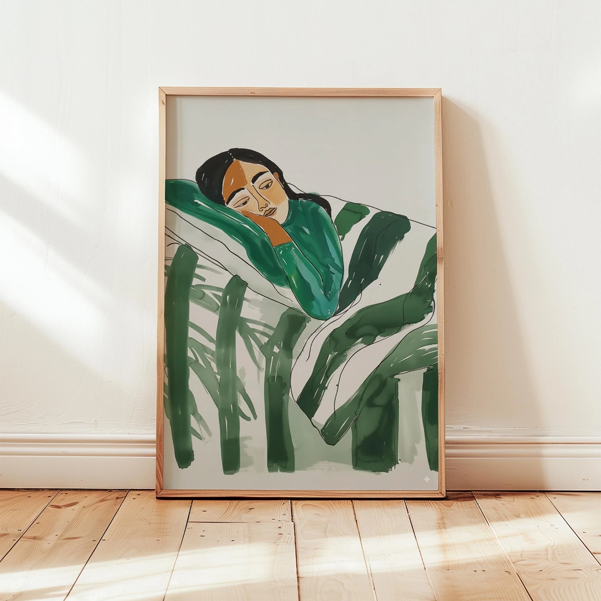 Kadın Portre XV - Çizgili