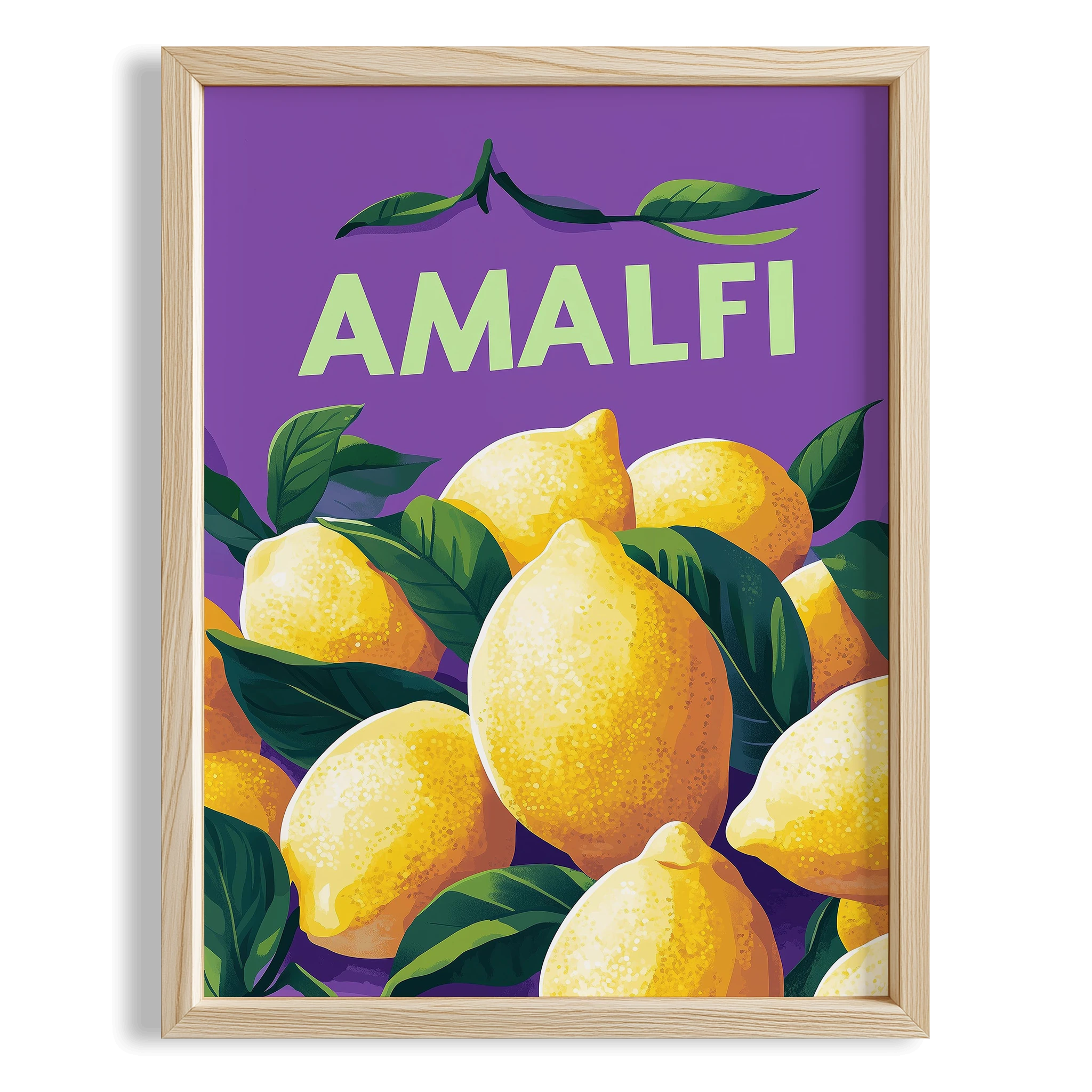 Amalfi Limonlar İllüstasyonu İtalya Koleksiyonu Mutfak Duvar Tablosu