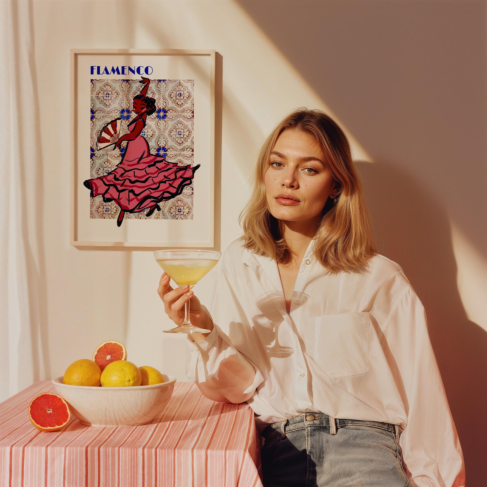 Flamenco Seramik Desen IV Akdeniz İspanya Koleksiyonu Mutfak Duvar Tablosu